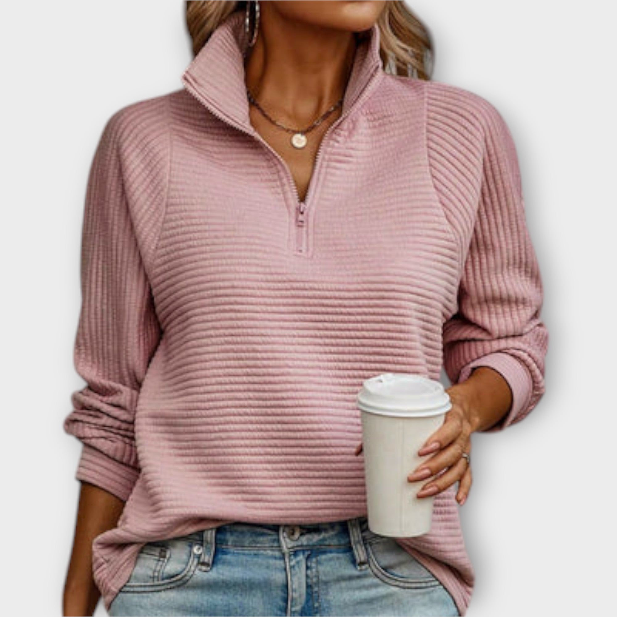 Lenka | Elegant Jumper with Polo Zip