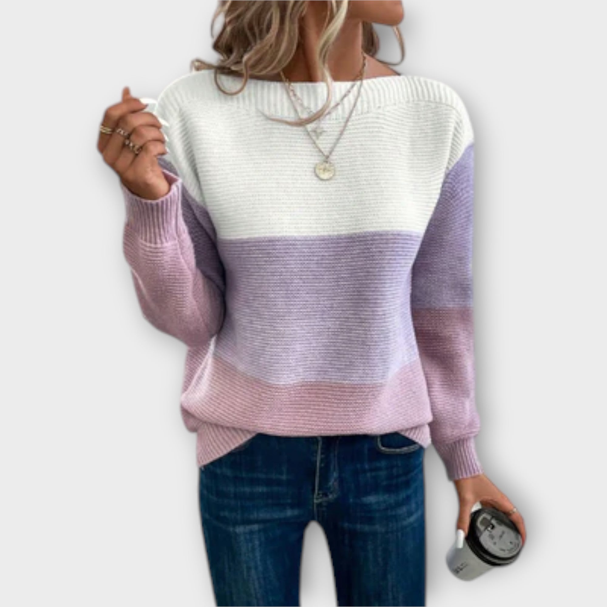 Nela | Elegant Striped Knitted Jumper