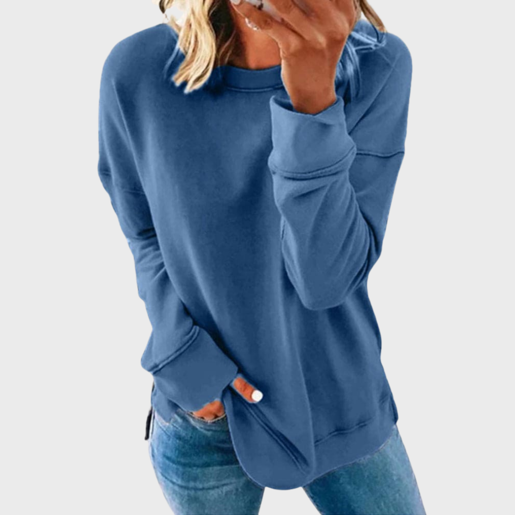 Elizabeta | Light style with a solid colour jumper