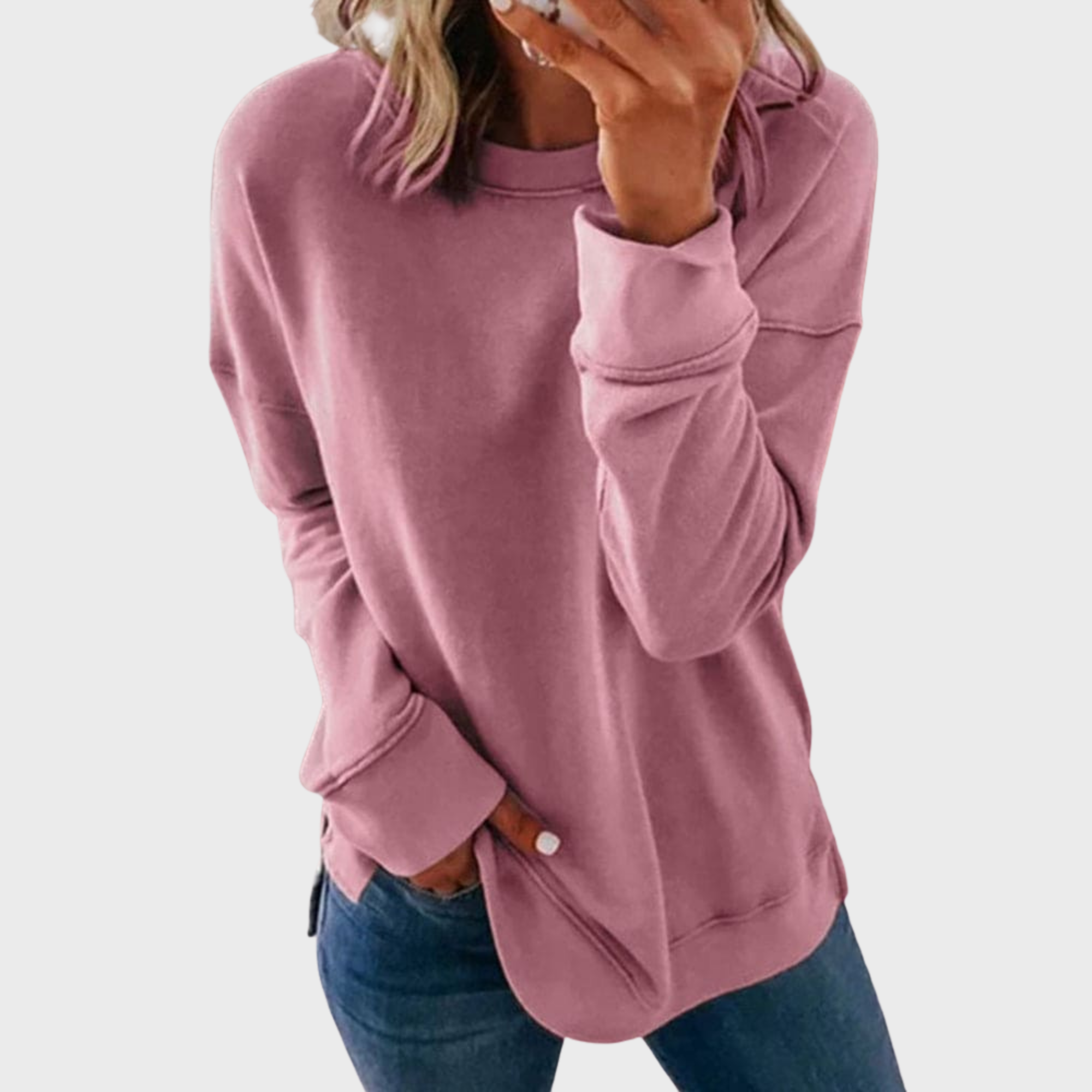 Elizabeta | Light style with a solid colour jumper
