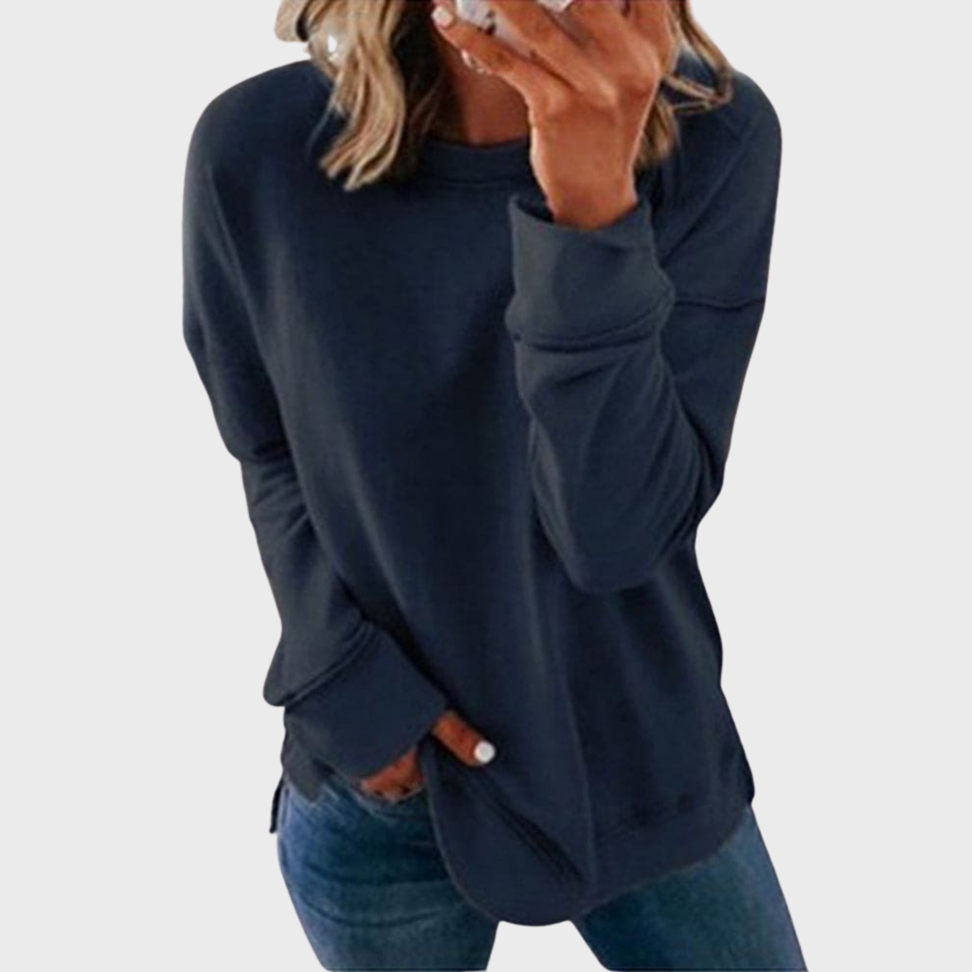 Elizabeta | Light style with a solid colour jumper