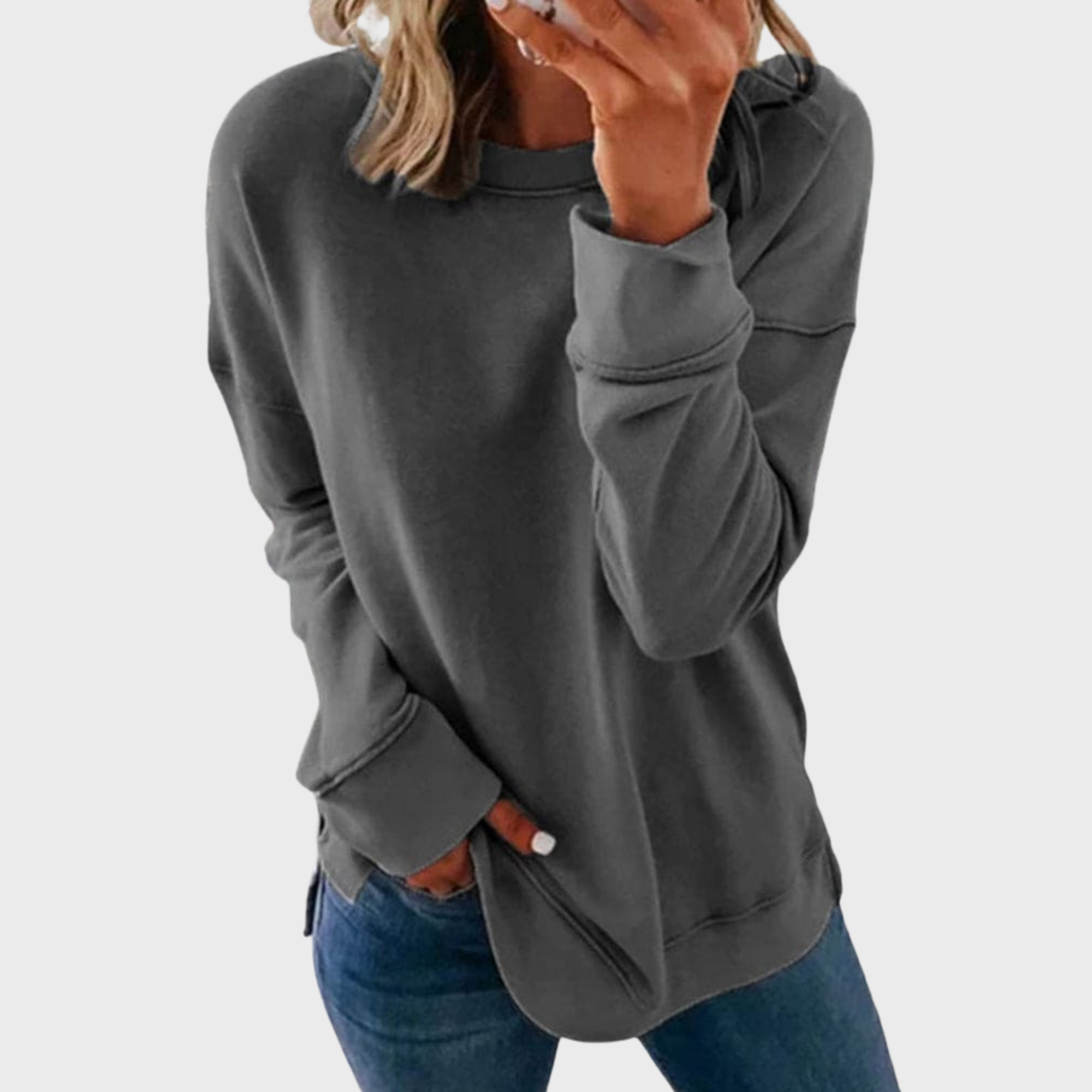 Elizabeta | Light style with a solid colour jumper