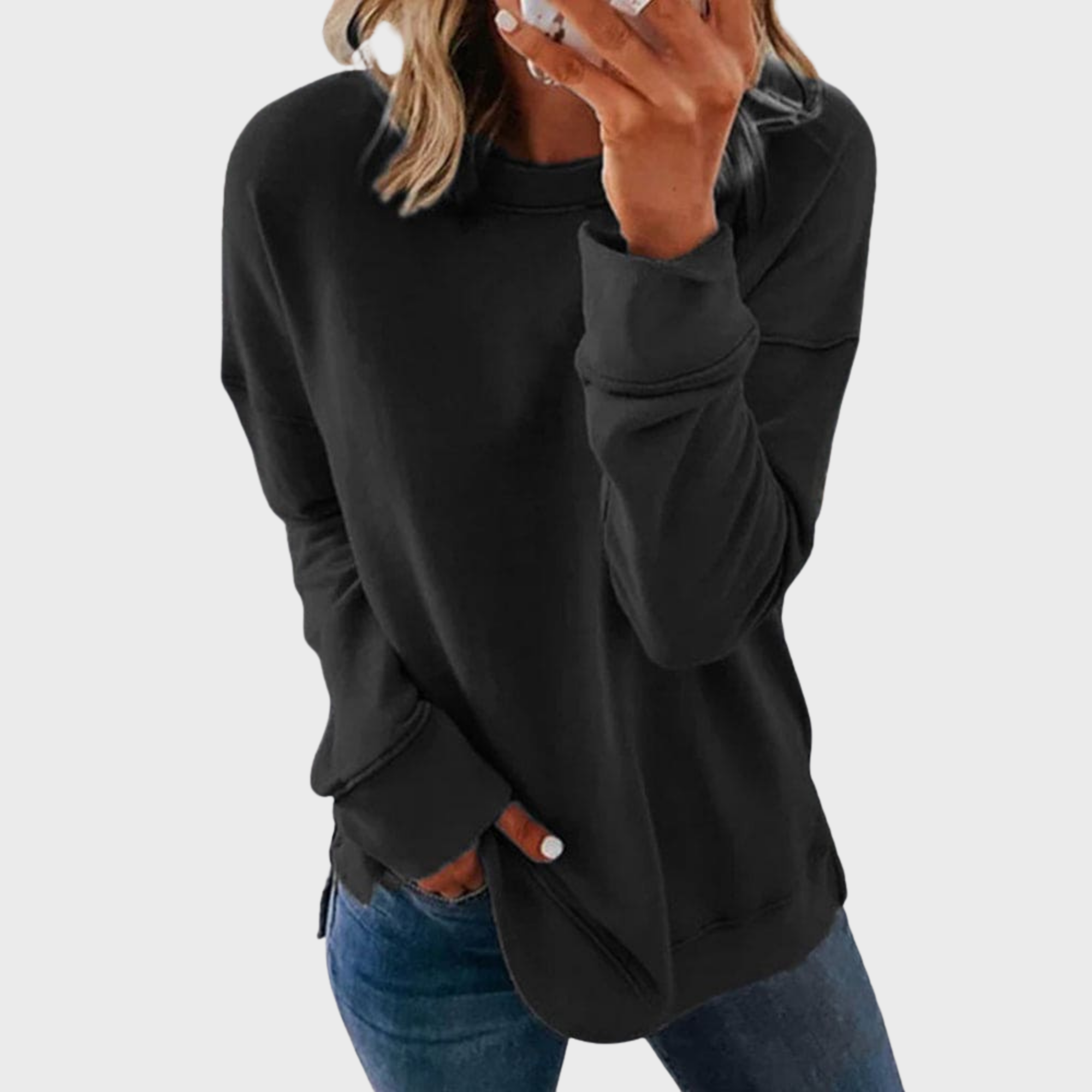 Elizabeta | Light style with a solid colour jumper