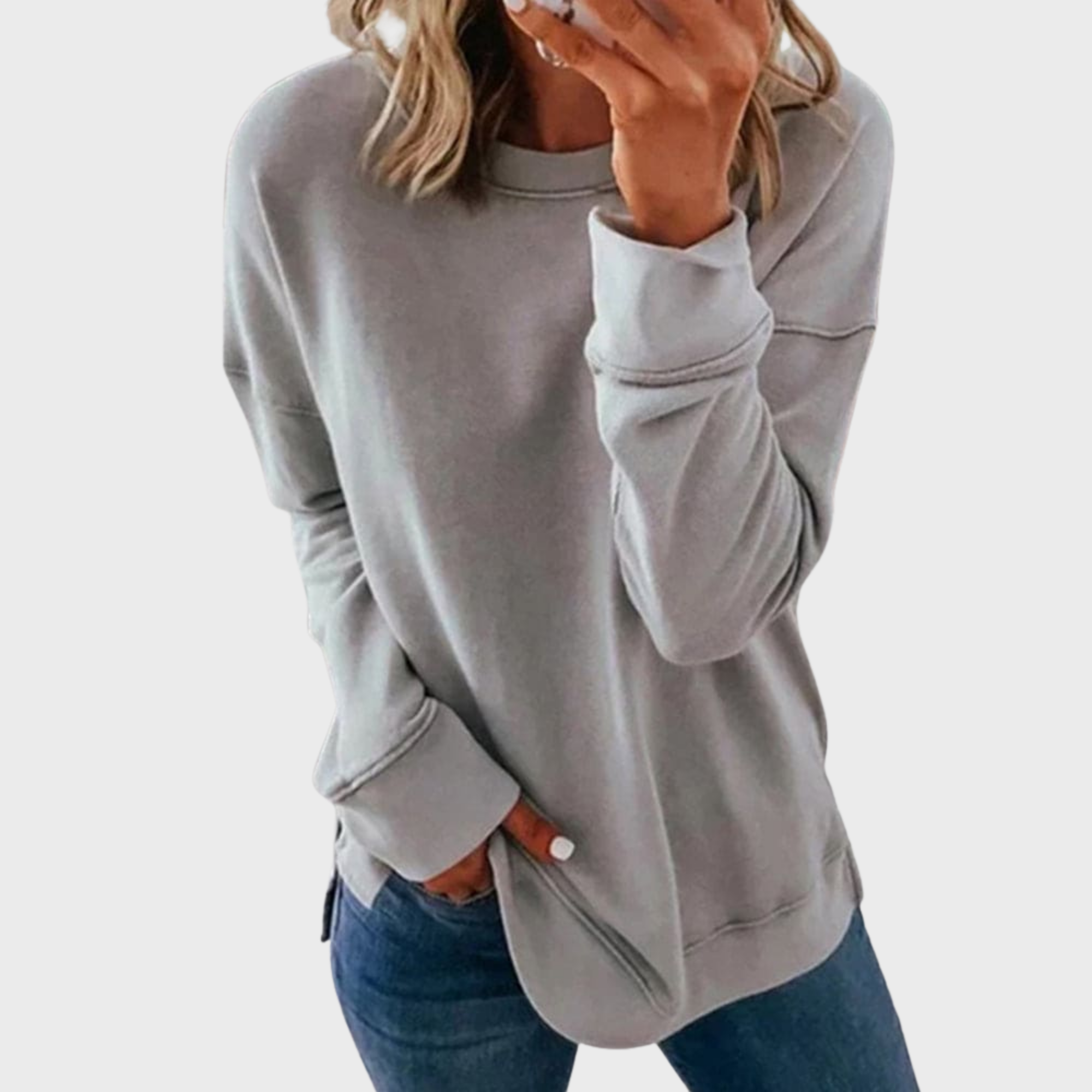 Elizabeta | Light style with a solid colour jumper