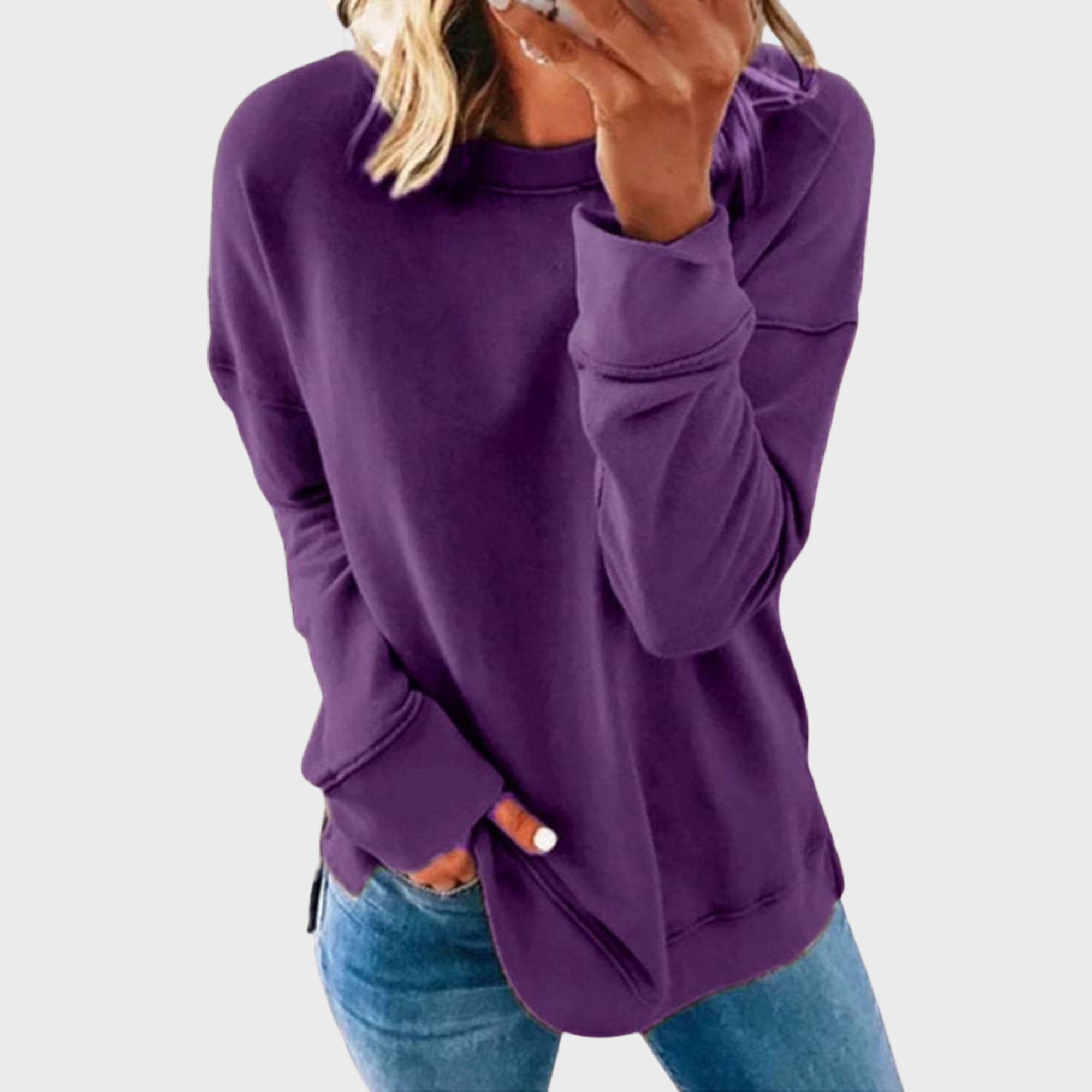 Elizabeta | Light style with a solid colour jumper