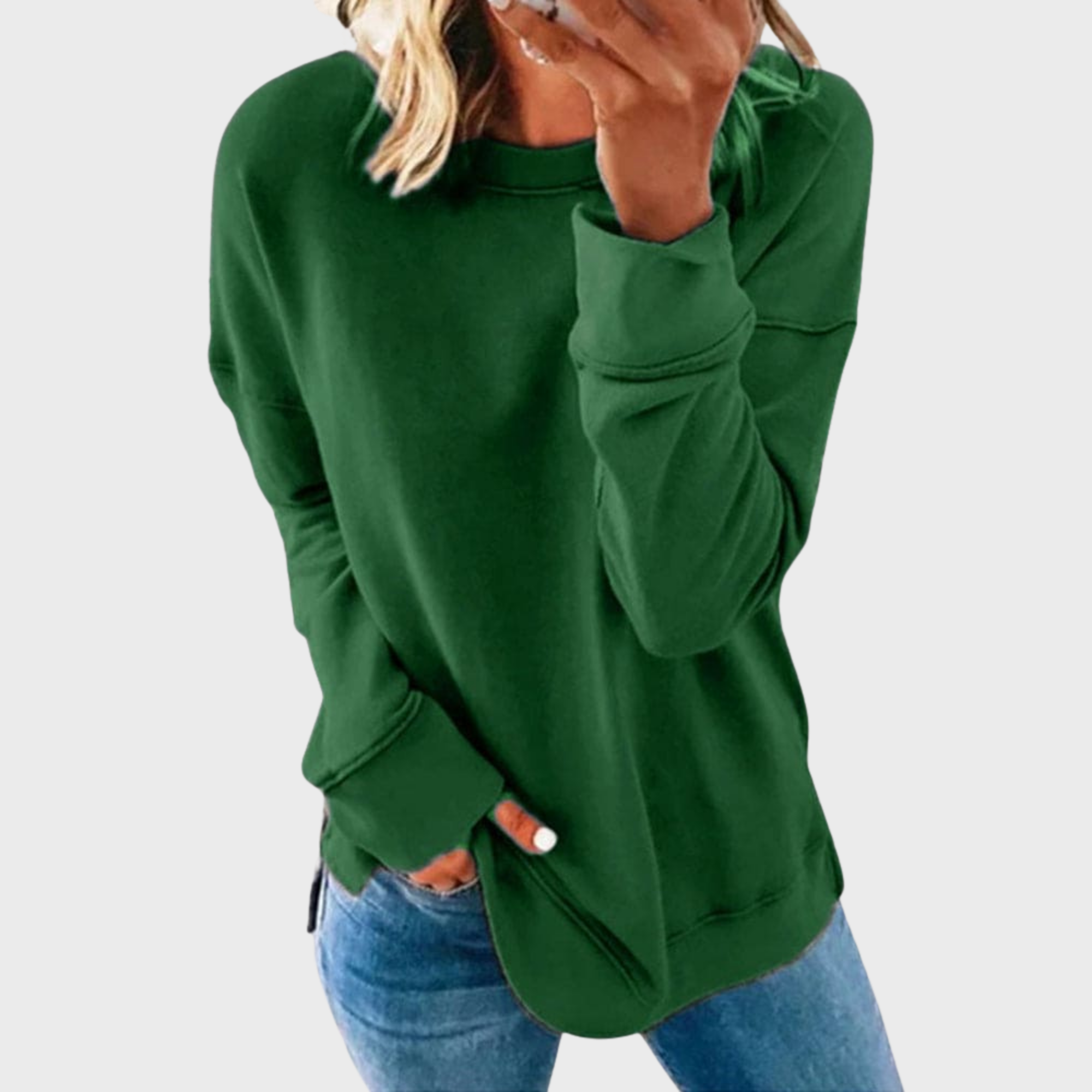 Elizabeta | Light style with a solid colour jumper