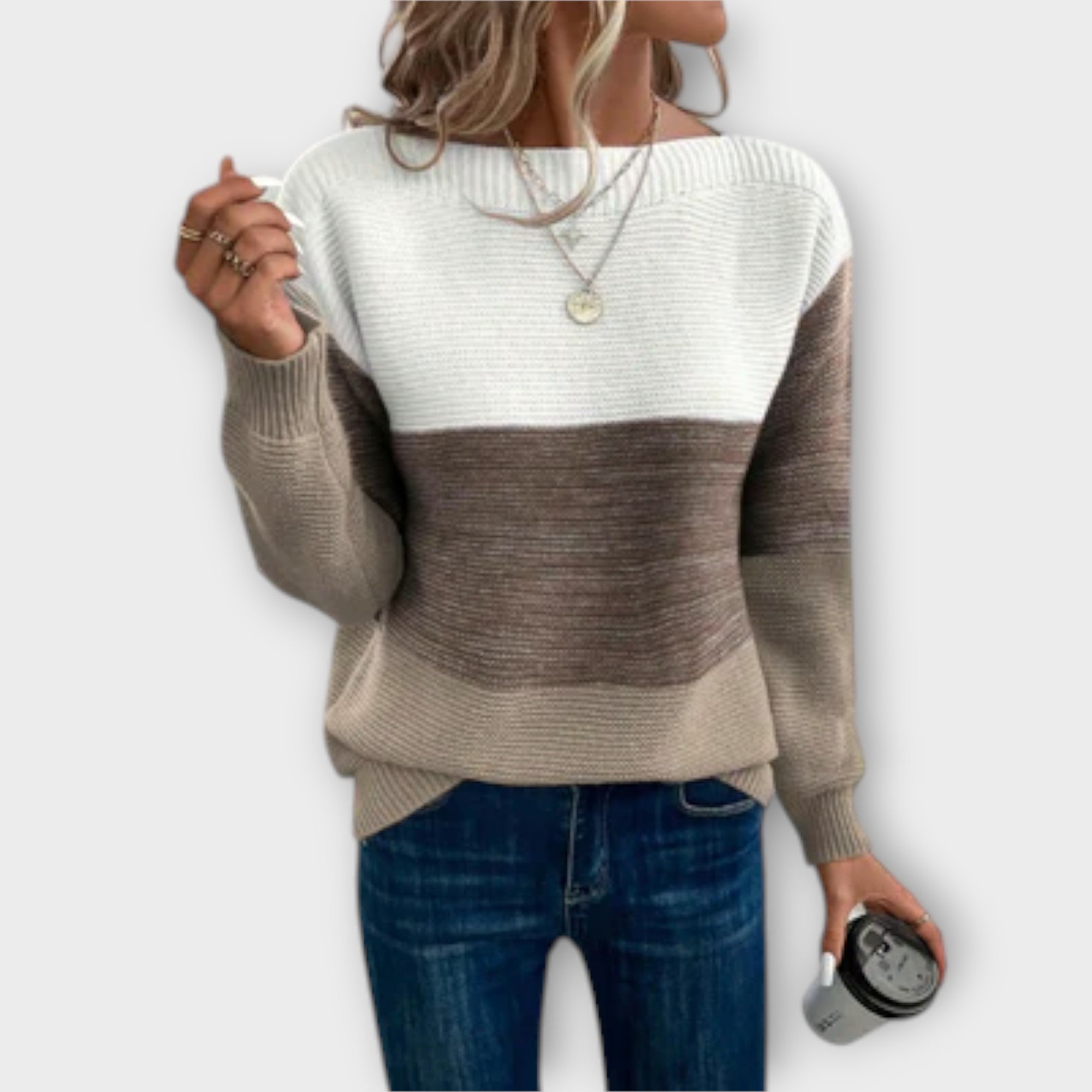 Nela | Elegant Striped Knitted Jumper