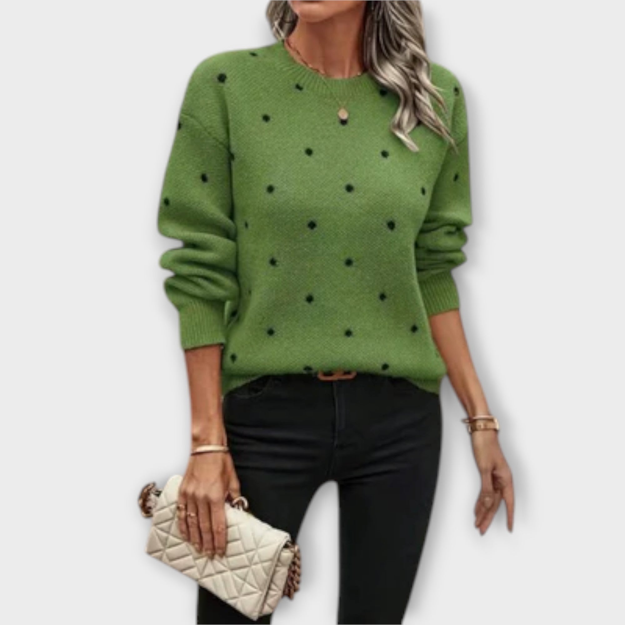 Eva | Light knitted jumper with polka dots