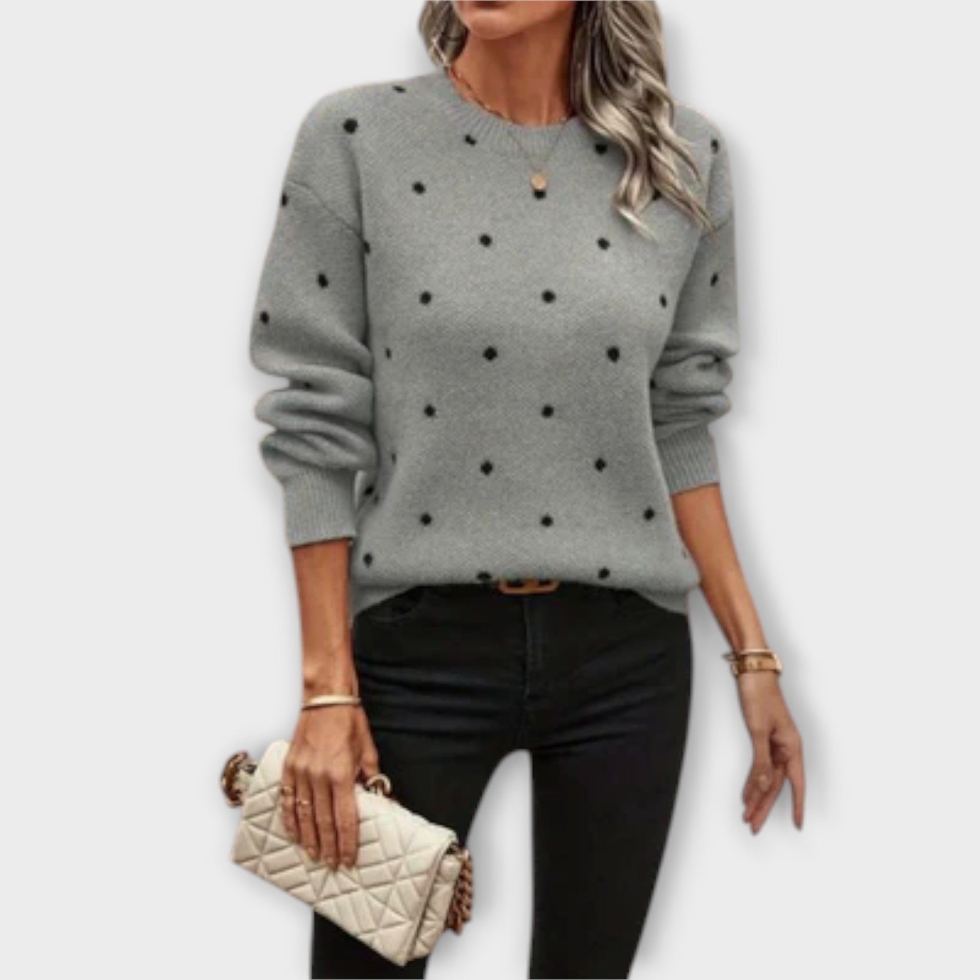 Eva | Light knitted jumper with polka dots