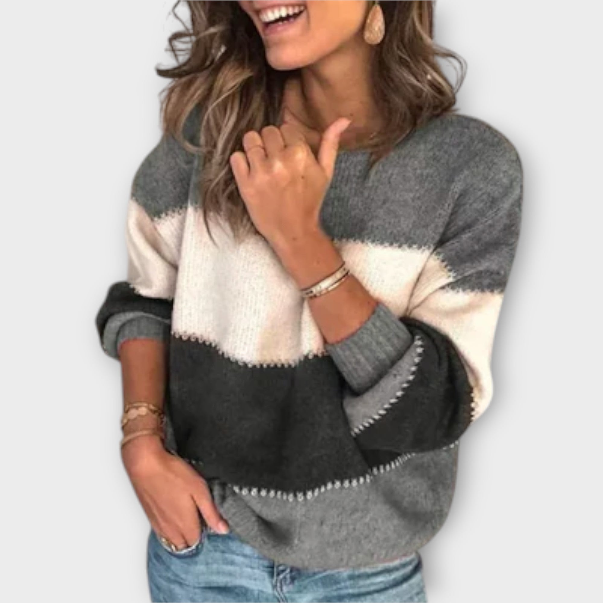Karolína | Stylised Striped Hoodie