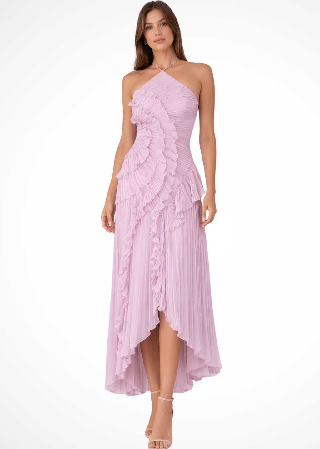 Eliza | Women’s Pleated Ruffled Maxi Wedding Guest Dress