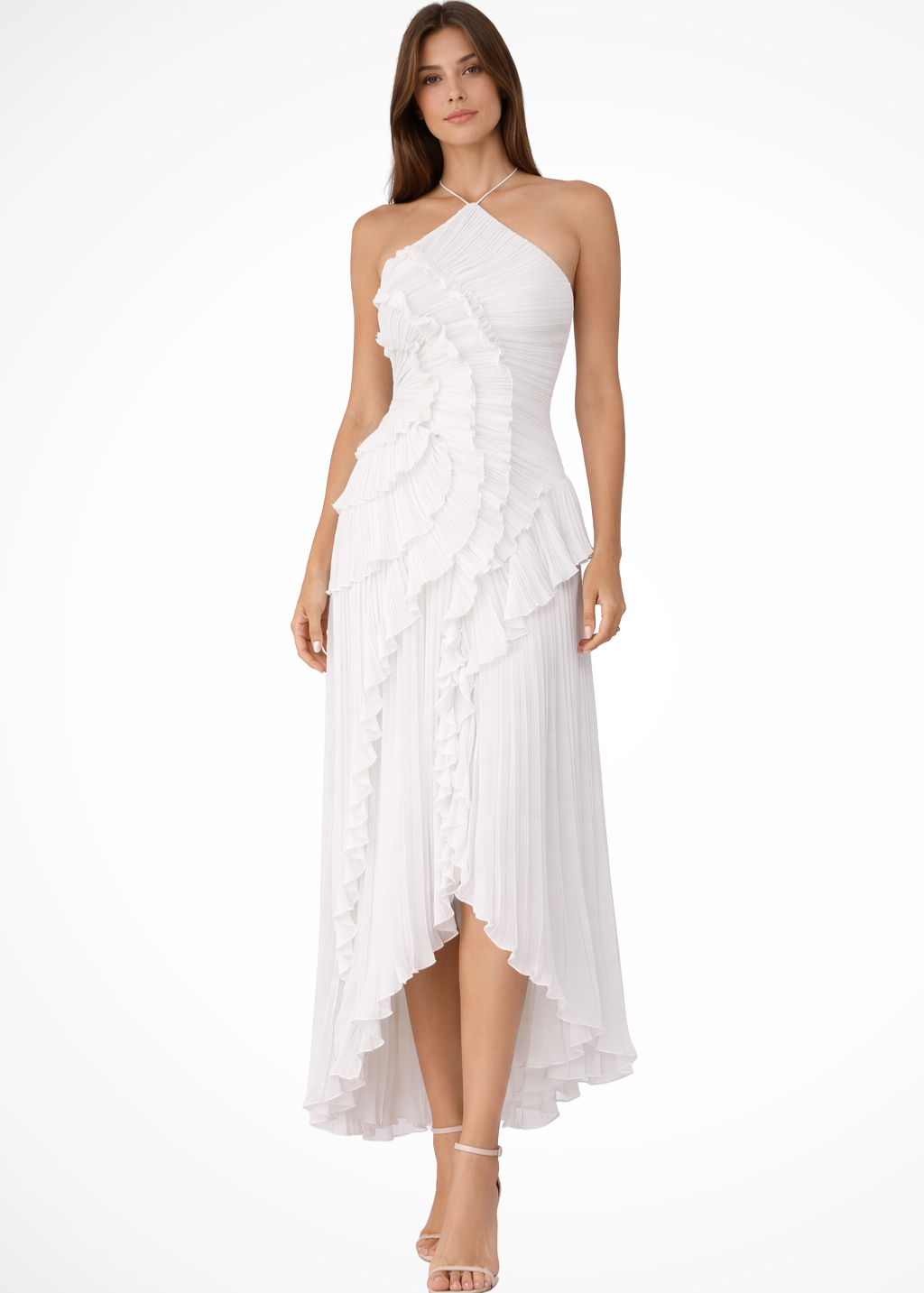 Eliza | Women’s Pleated Ruffled Maxi Wedding Guest Dress