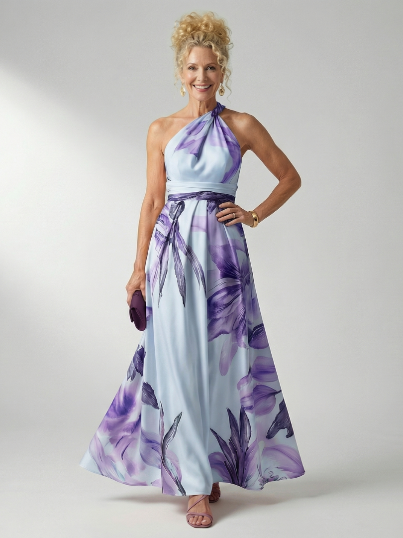 Hannah | Light Floral Sleeveless Summer Maxi Dress