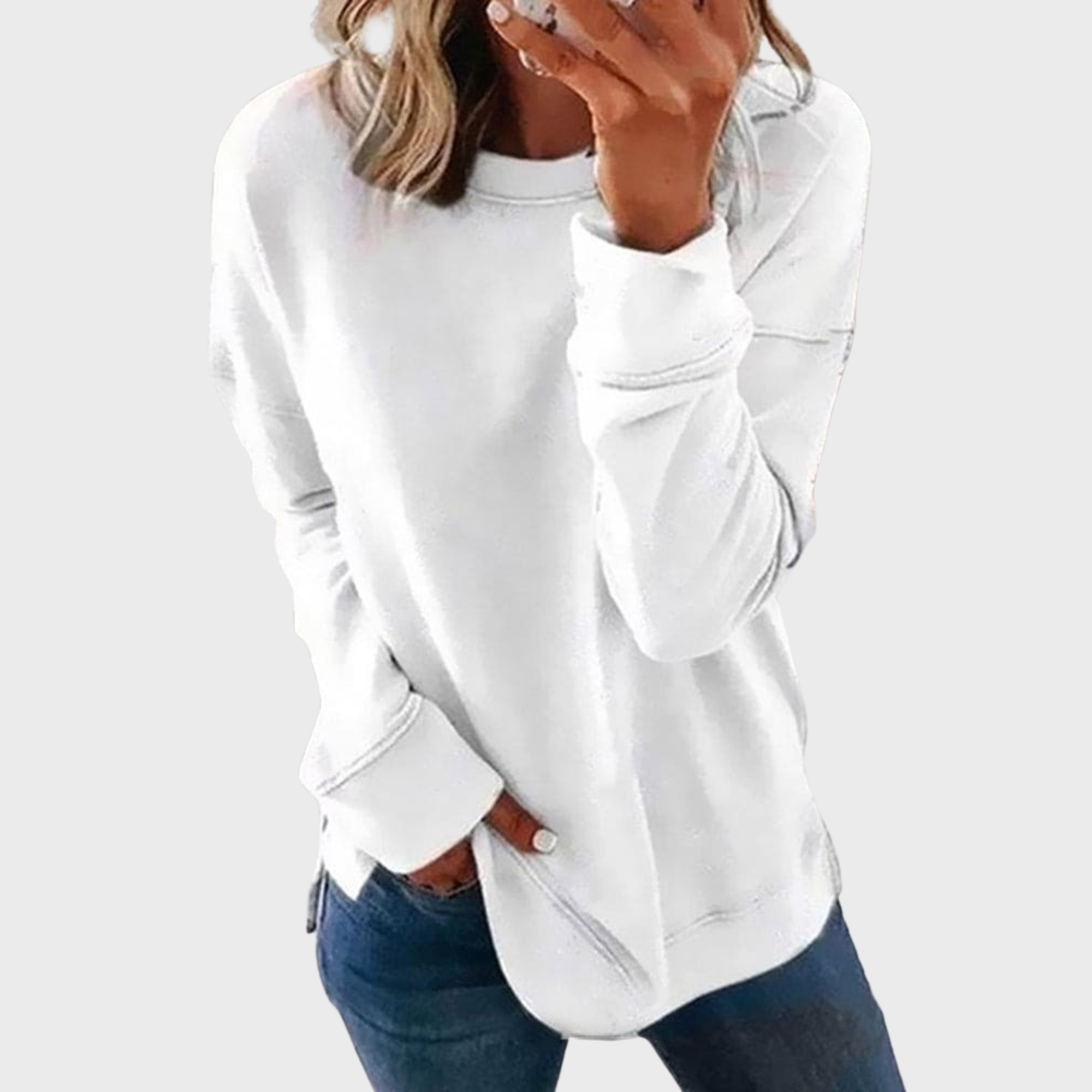 Elizabeta | Light style with a solid colour jumper