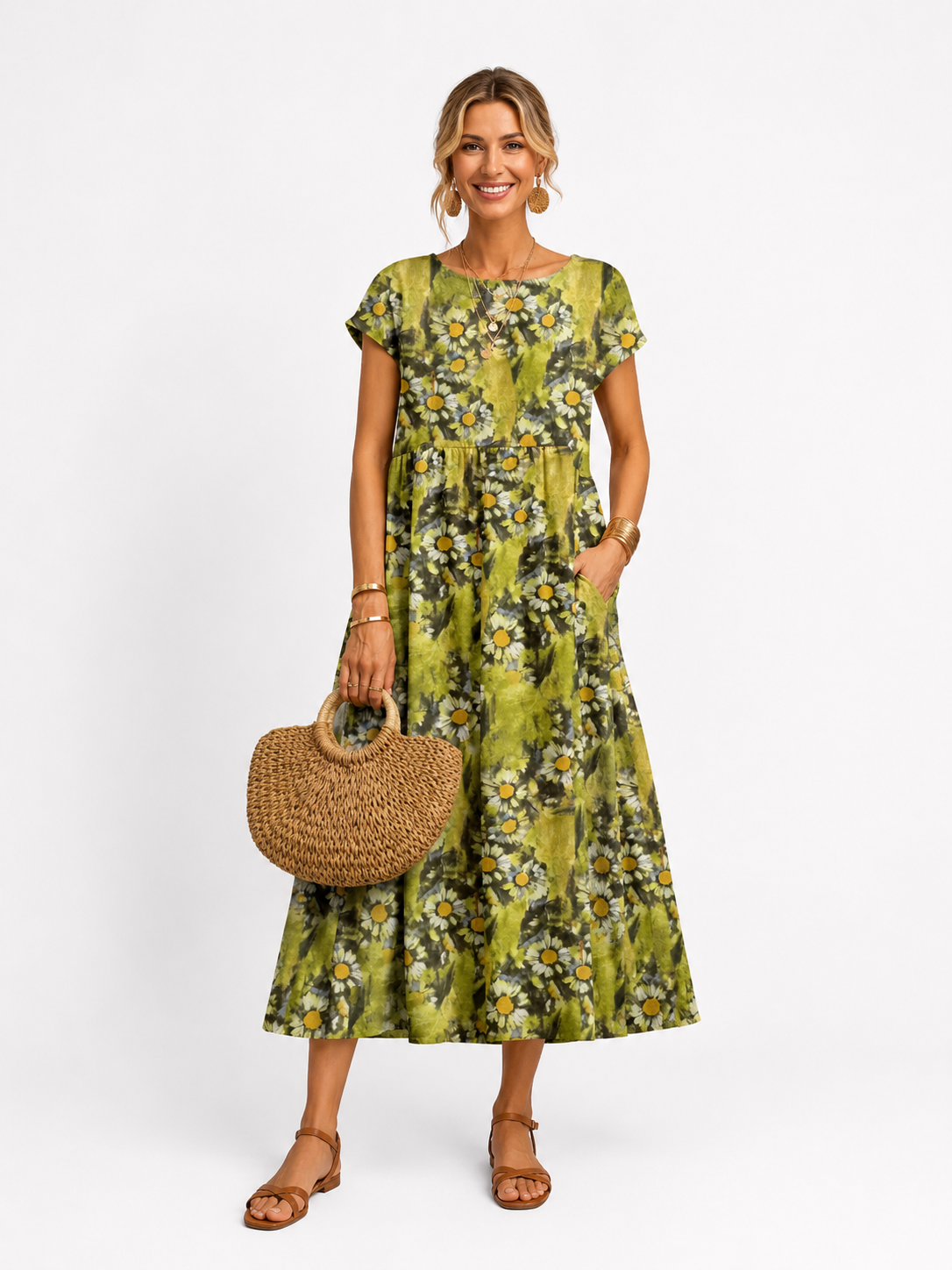 Florene | Short Sleeve Holiday Summer Dress