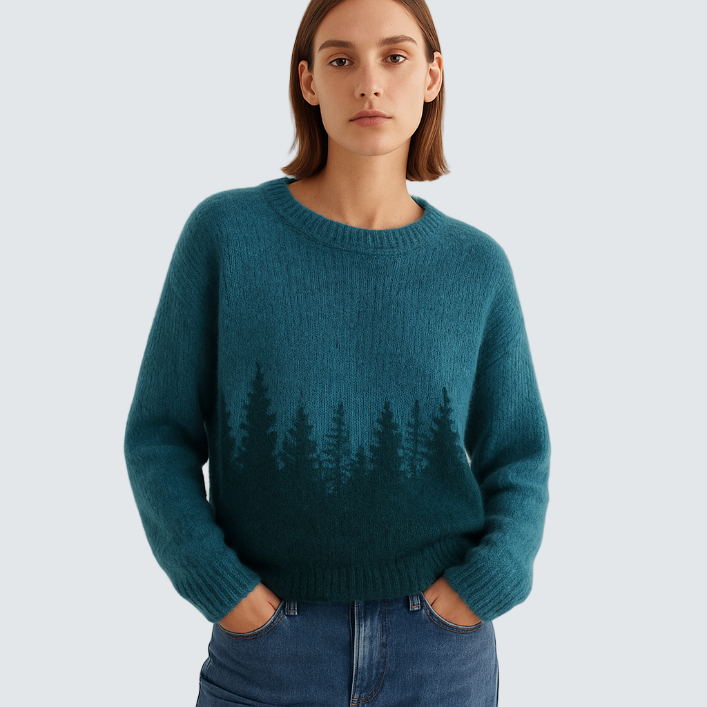 Ema | Knitted Jumper with Forest Pattern