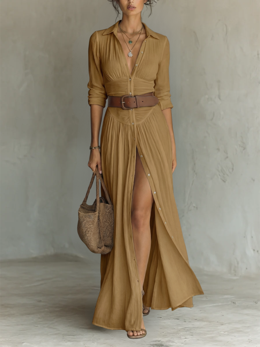 Suzanne | Maxi Dress with Ruffled Collar