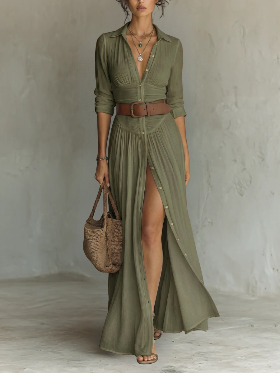 Suzanne | Maxi Dress with Ruffled Collar