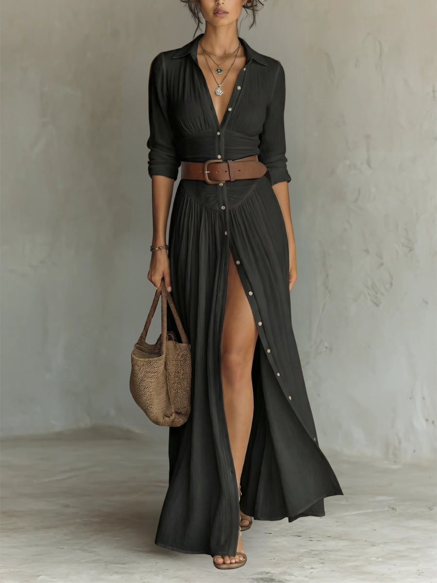 Suzanne | Maxi Dress with Ruffled Collar