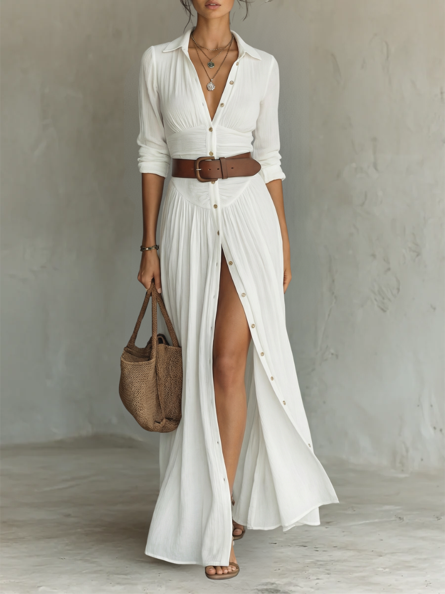 Suzanne | Maxi Dress with Ruffled Collar