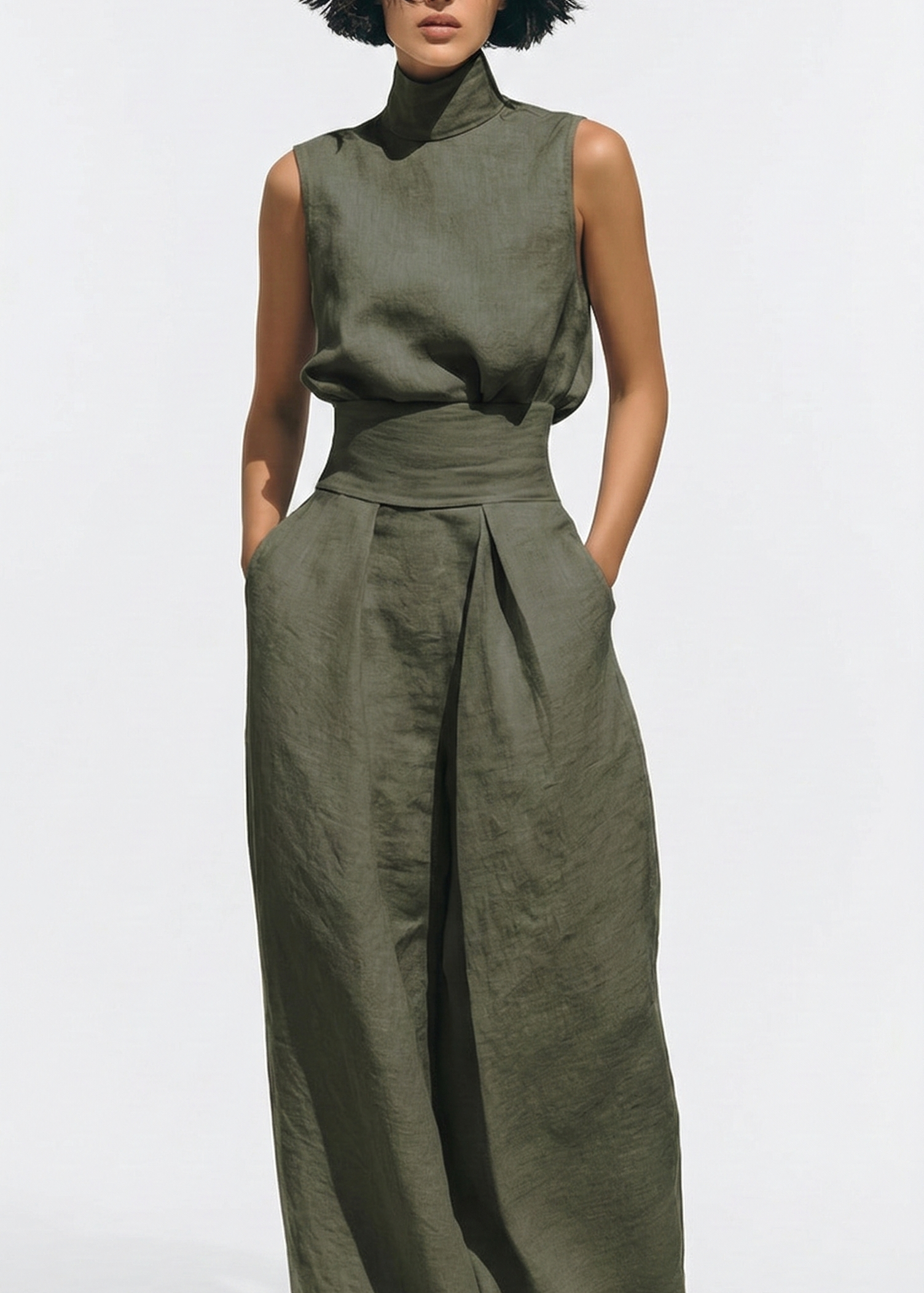 Sophie | Premium Set with High Neck and Wide Leg Trousers