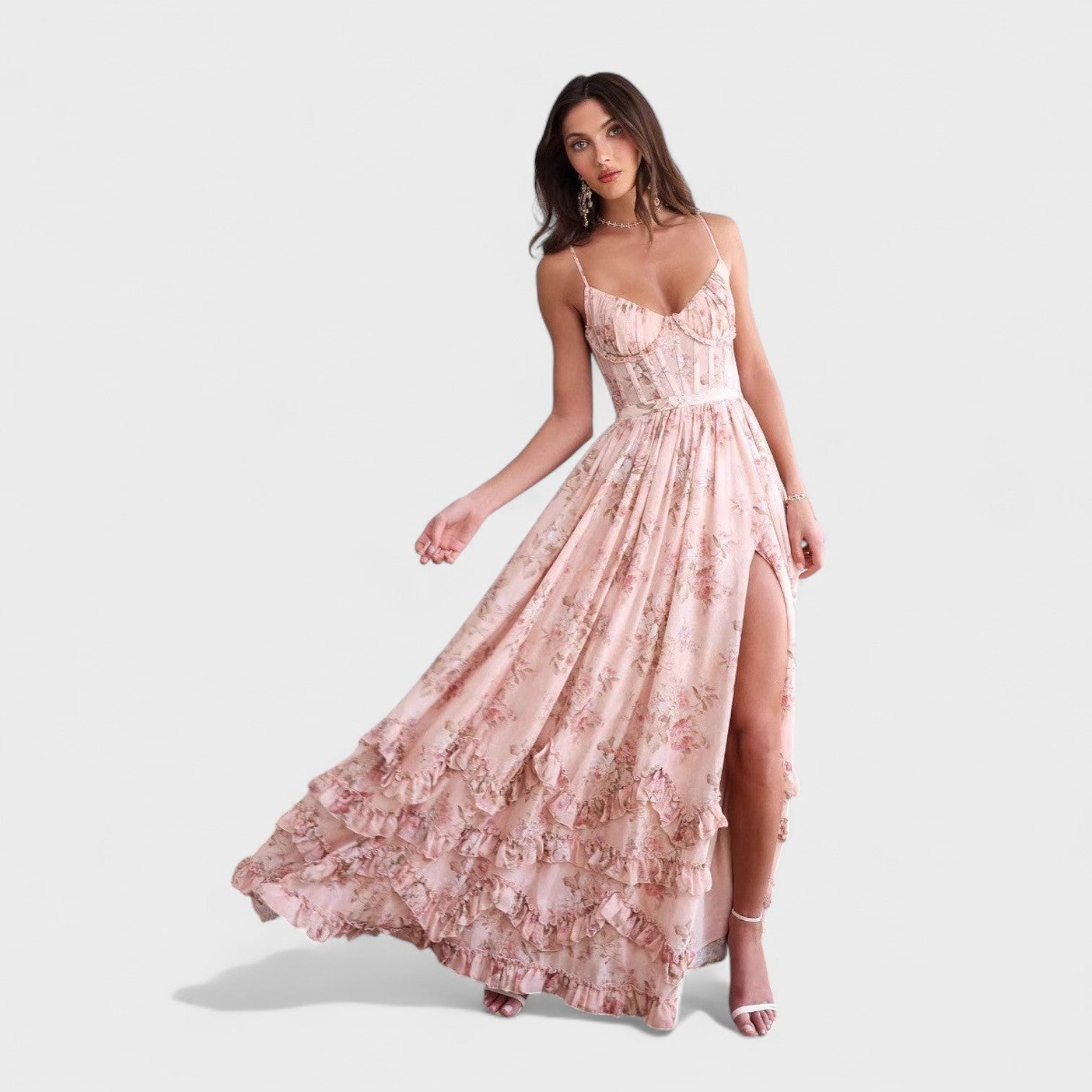 Florence | Bohemian Long Dress with Ruffles