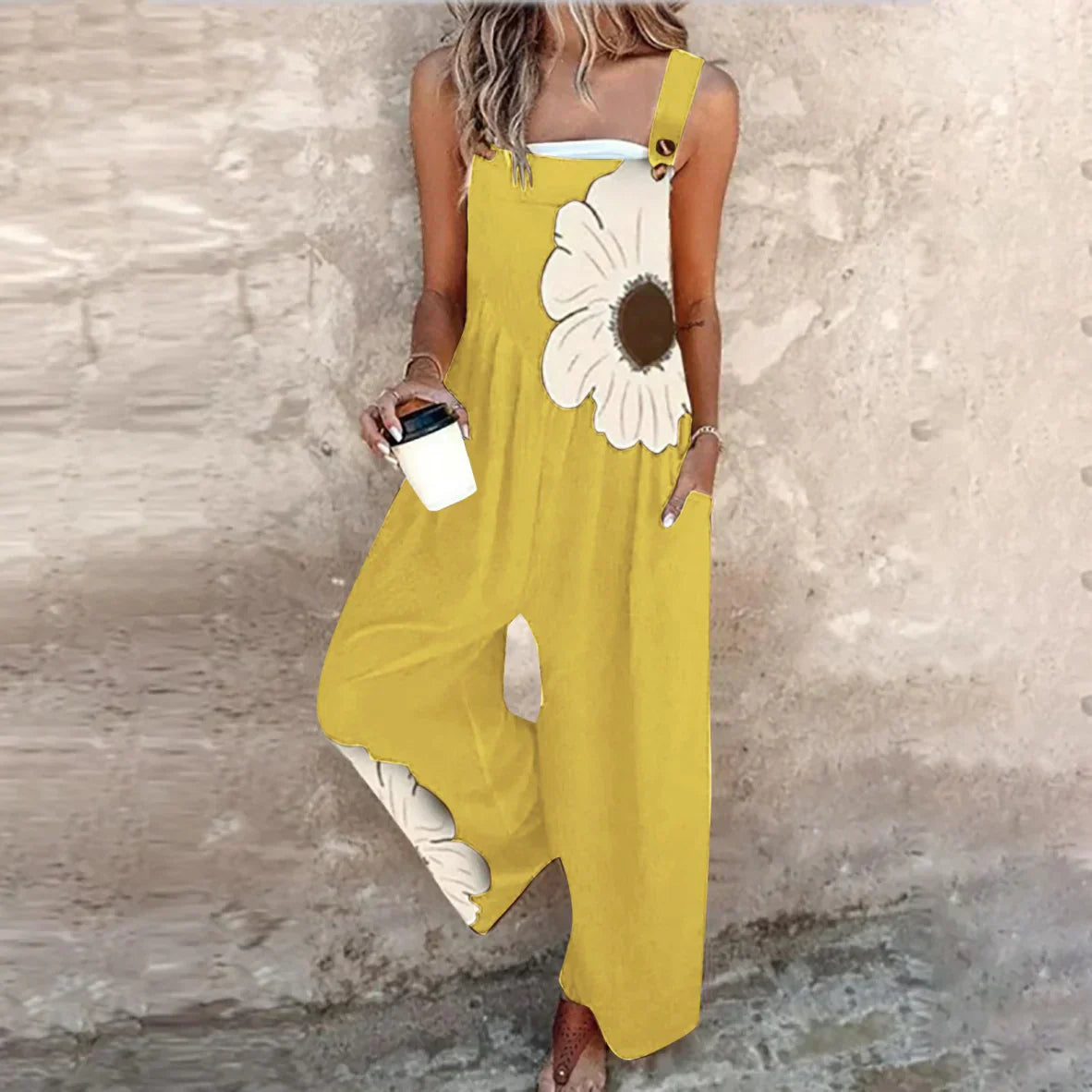 Amandine | Boho Floral Comfort Dungarees