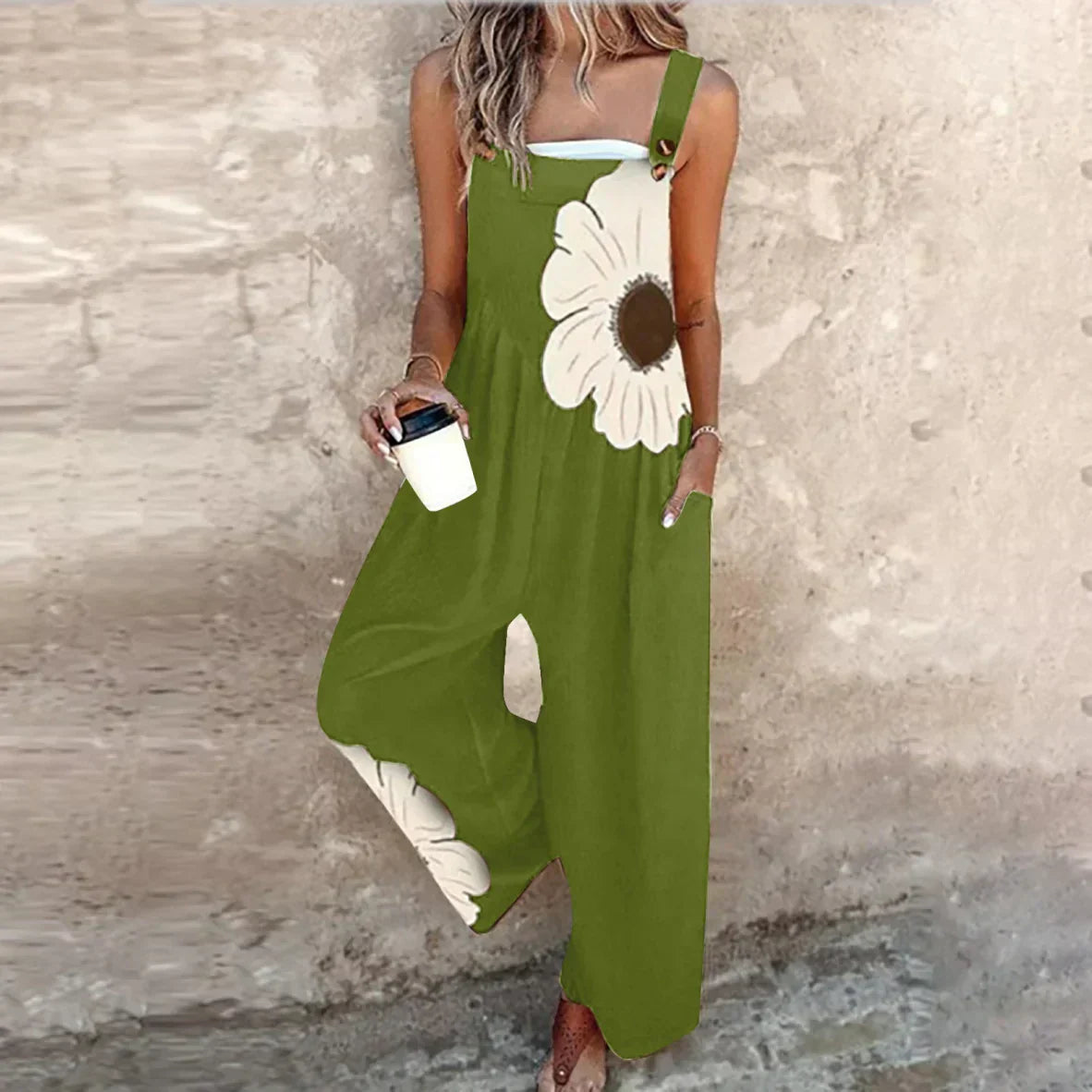 Amandine | Boho Floral Comfort Dungarees