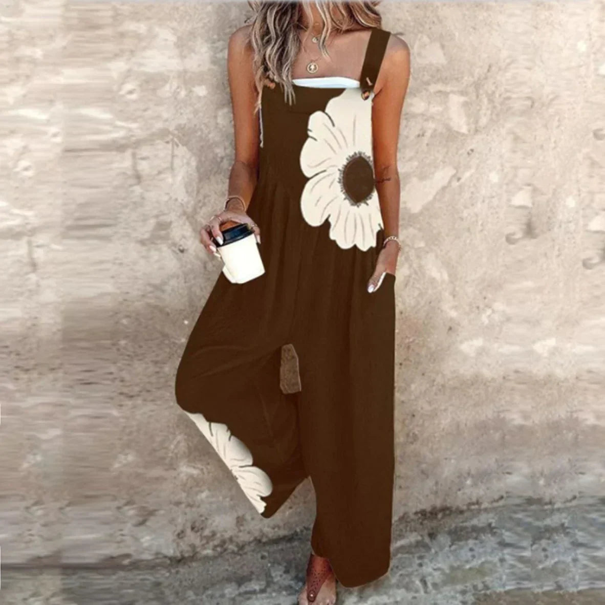 Amandine | Boho Floral Comfort Dungarees
