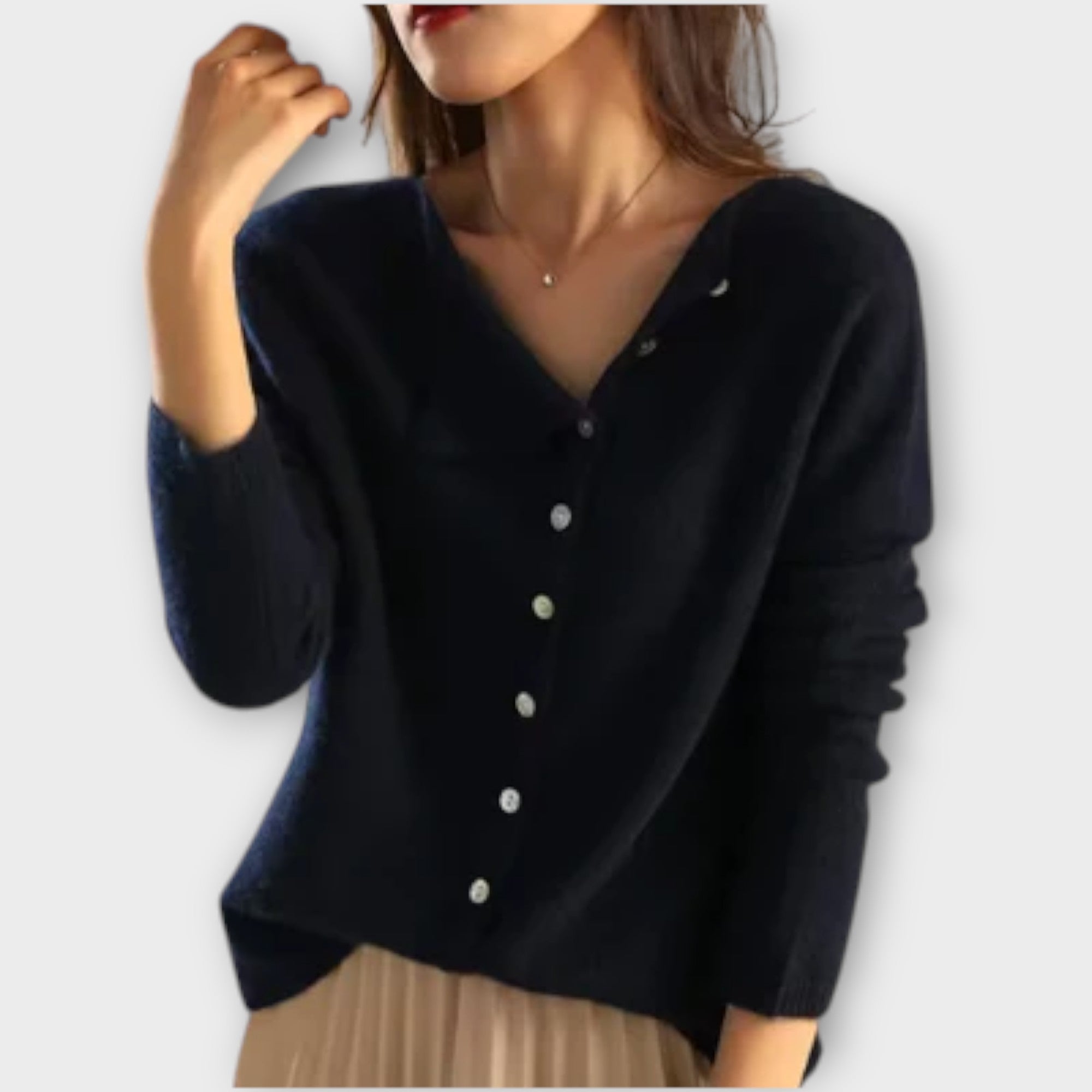 Tereza | Elegant Jumper with Asymmetric Fastening