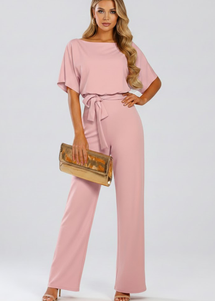 Mia | Women’s Summer Jumpsuit with Belt and Wide Legs