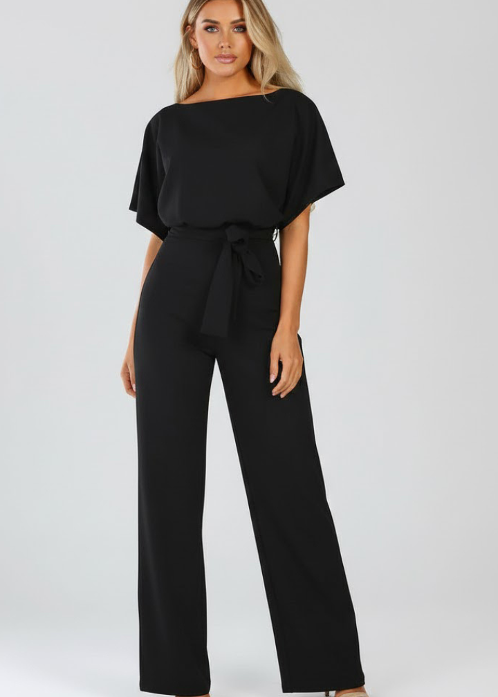 Mia | Women’s Summer Jumpsuit with Belt and Wide Legs