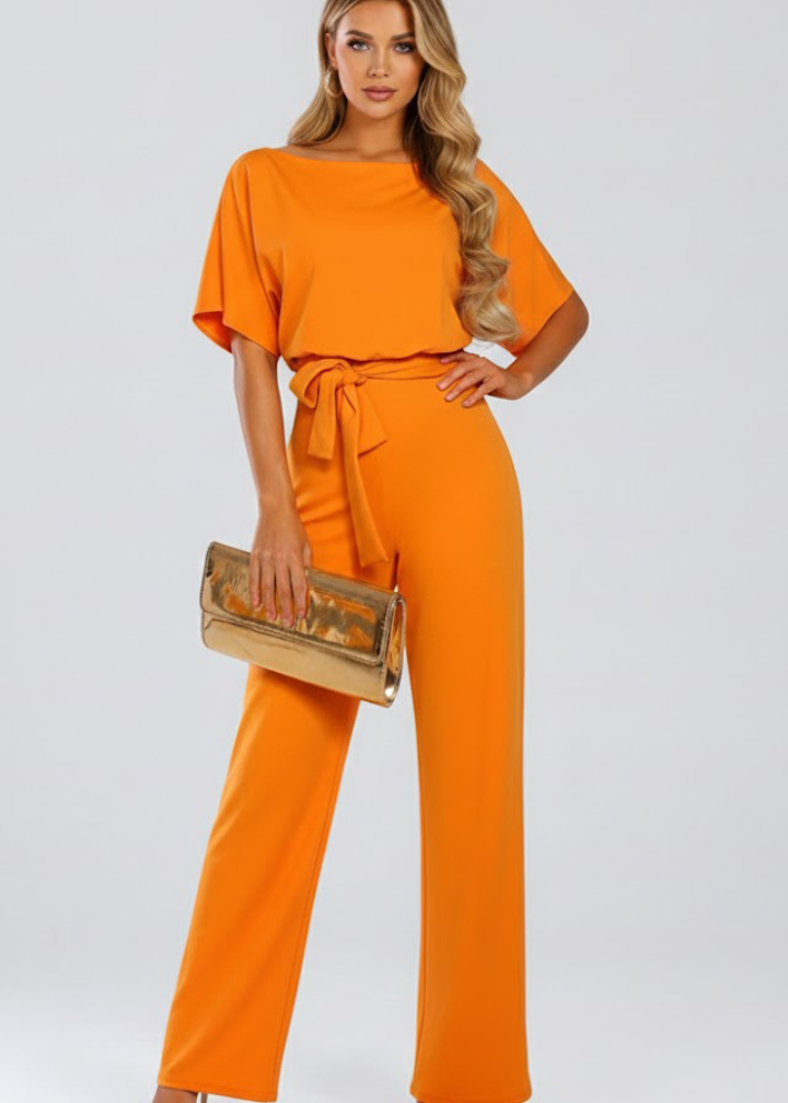 Mia | Women’s Summer Jumpsuit with Belt and Wide Legs
