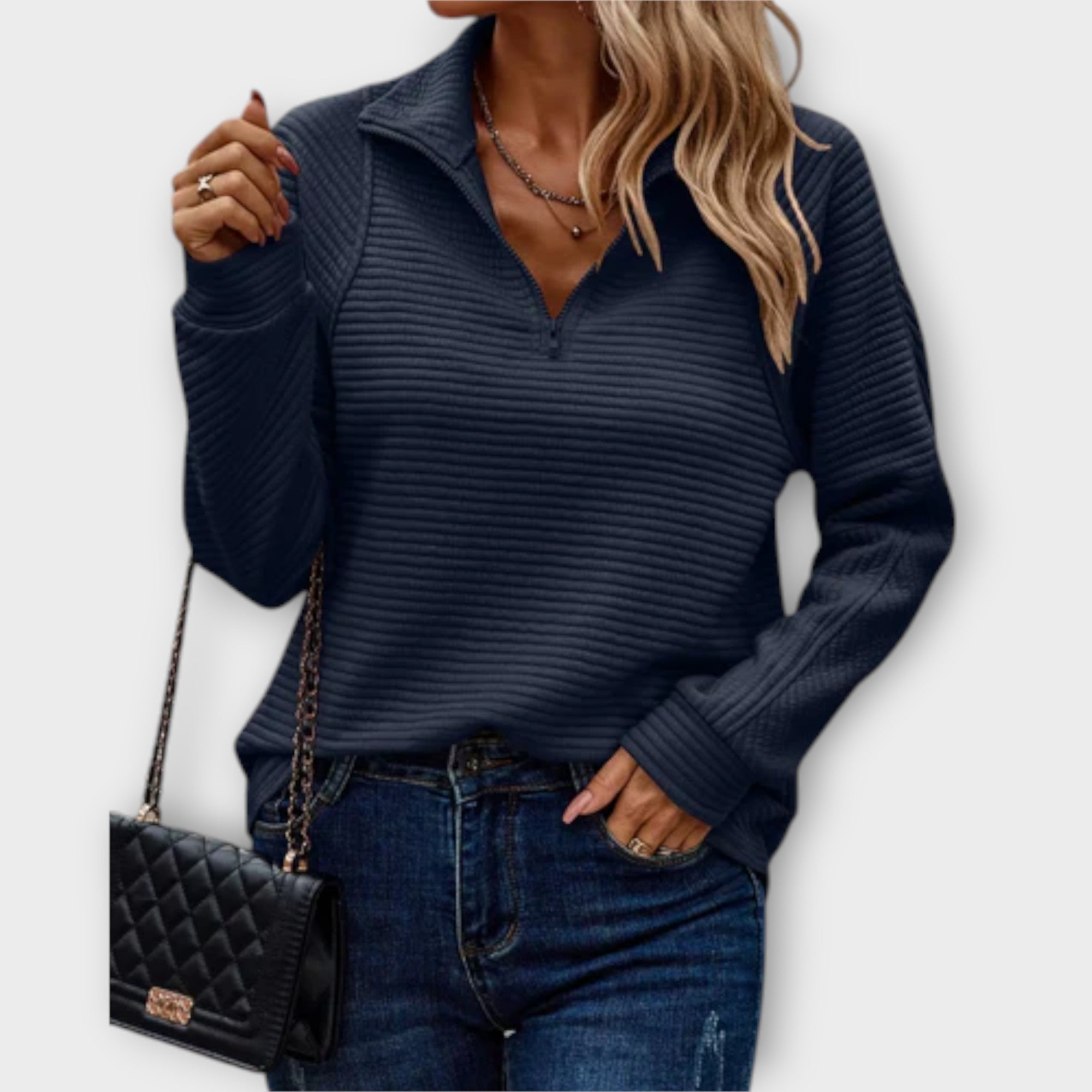 Lenka | Elegant Jumper with Polo Zip