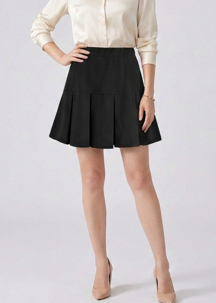 Women’s Mini Skirt with Pleats and High Waist