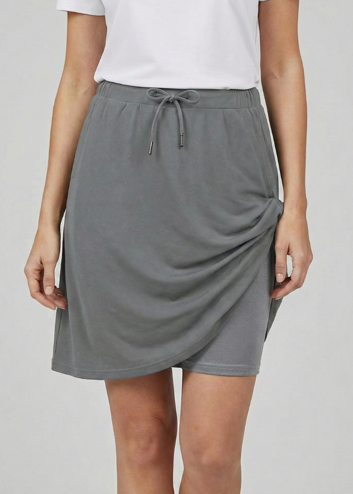 Women’s Skirt with Drawstring Waist and Built-In Shorts