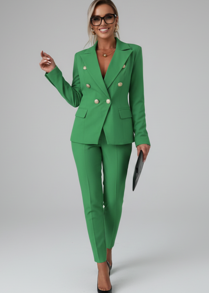 Charlotte | Women’s Suit Set with Buttoned Jacket and Straight-Leg Trousers