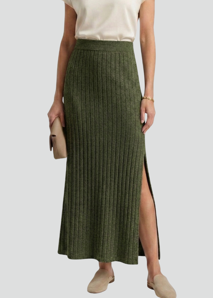 Women’s Maxi Skirt with High Waist and Side Slit