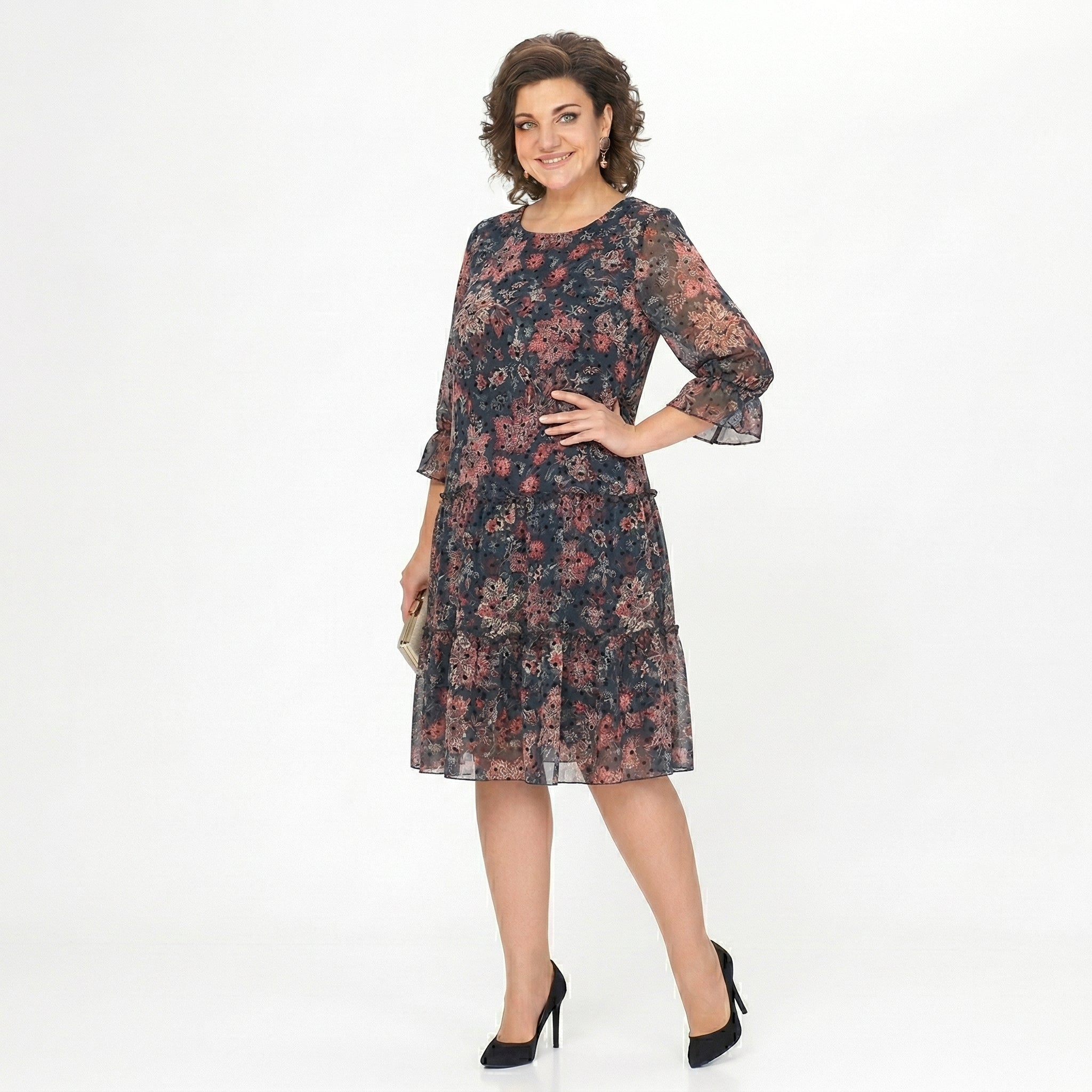 Beatrice | Midi Dress with Flowing Ruffles