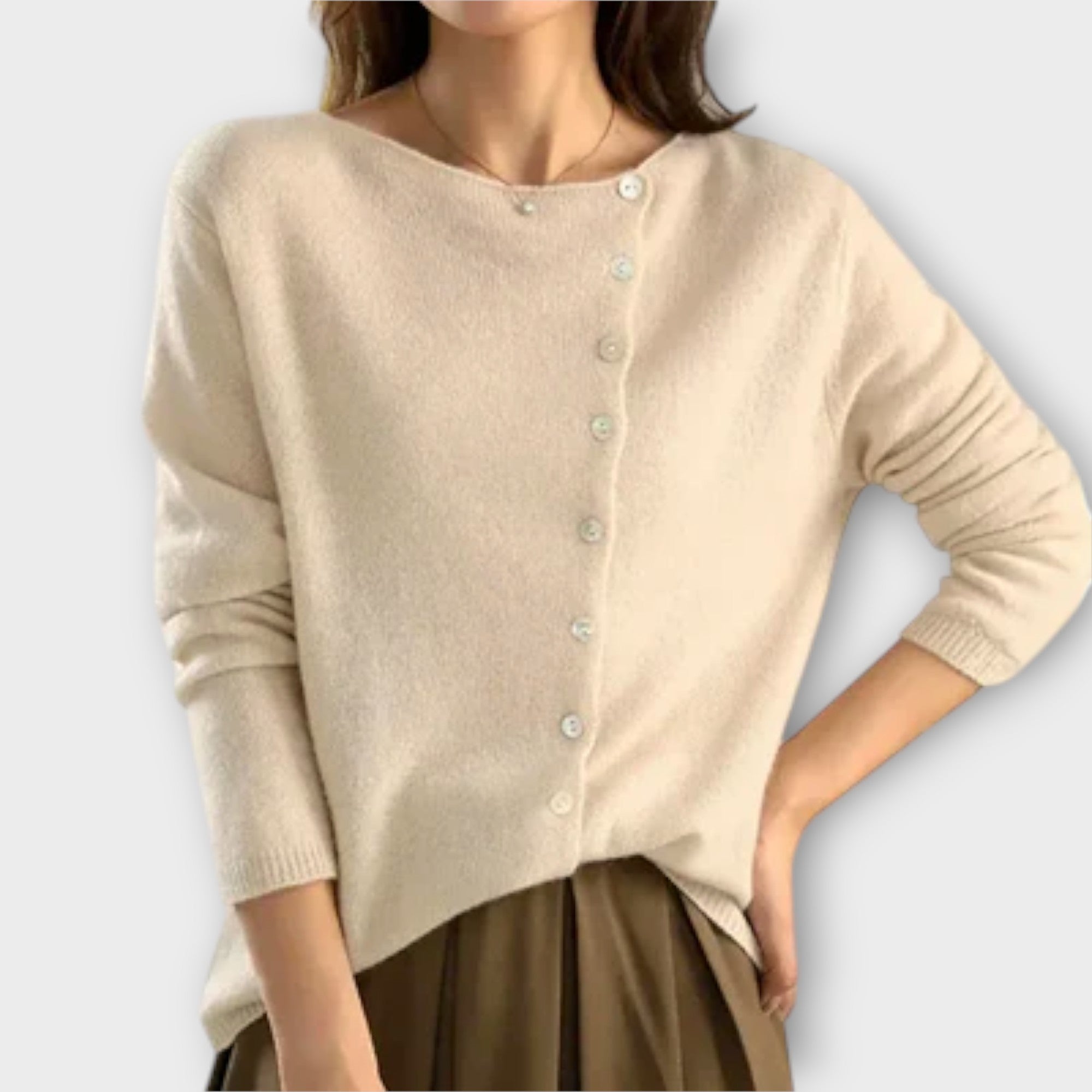 Tereza | Elegant Jumper with Asymmetric Fastening