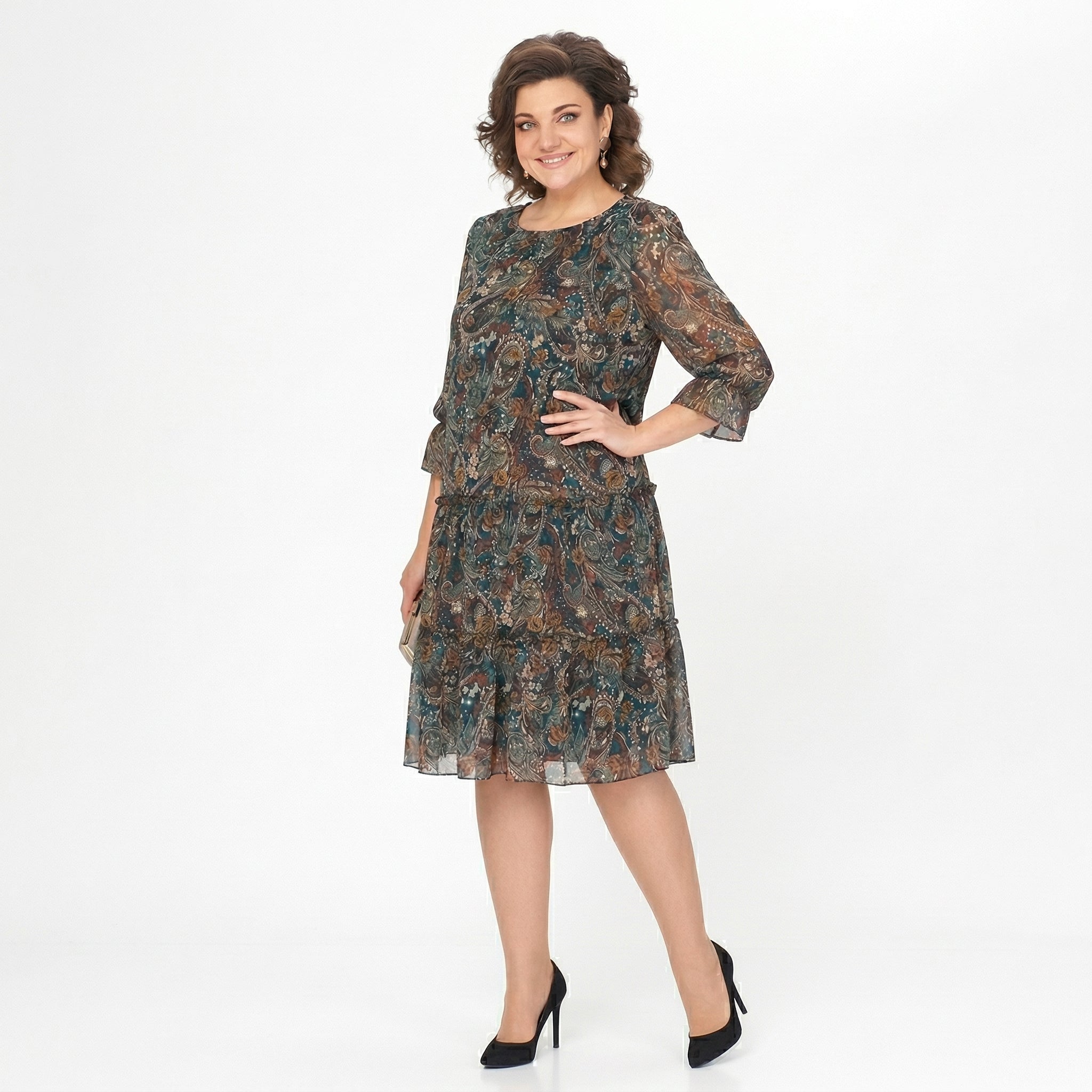 Beatrice | Midi Dress with Flowing Ruffles
