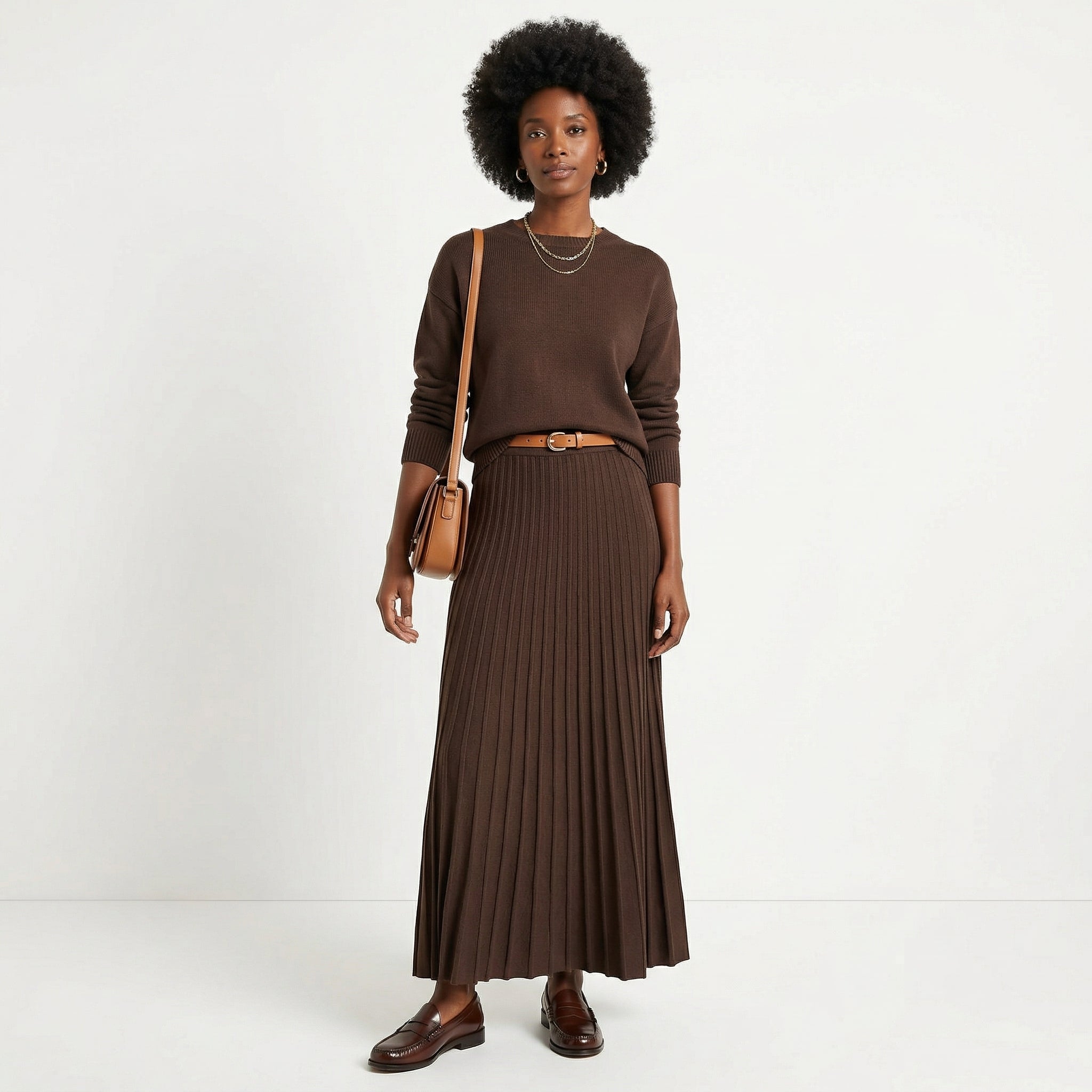 Filipa | Knit Set and Pleated Skirt