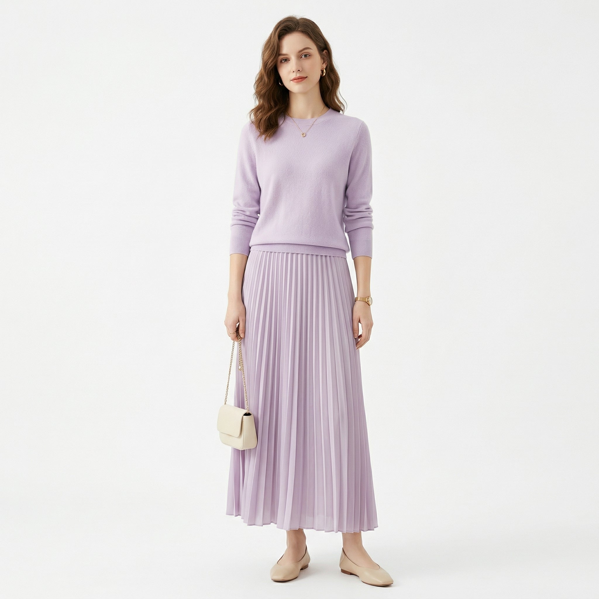 Filipa | Knit Set and Pleated Skirt