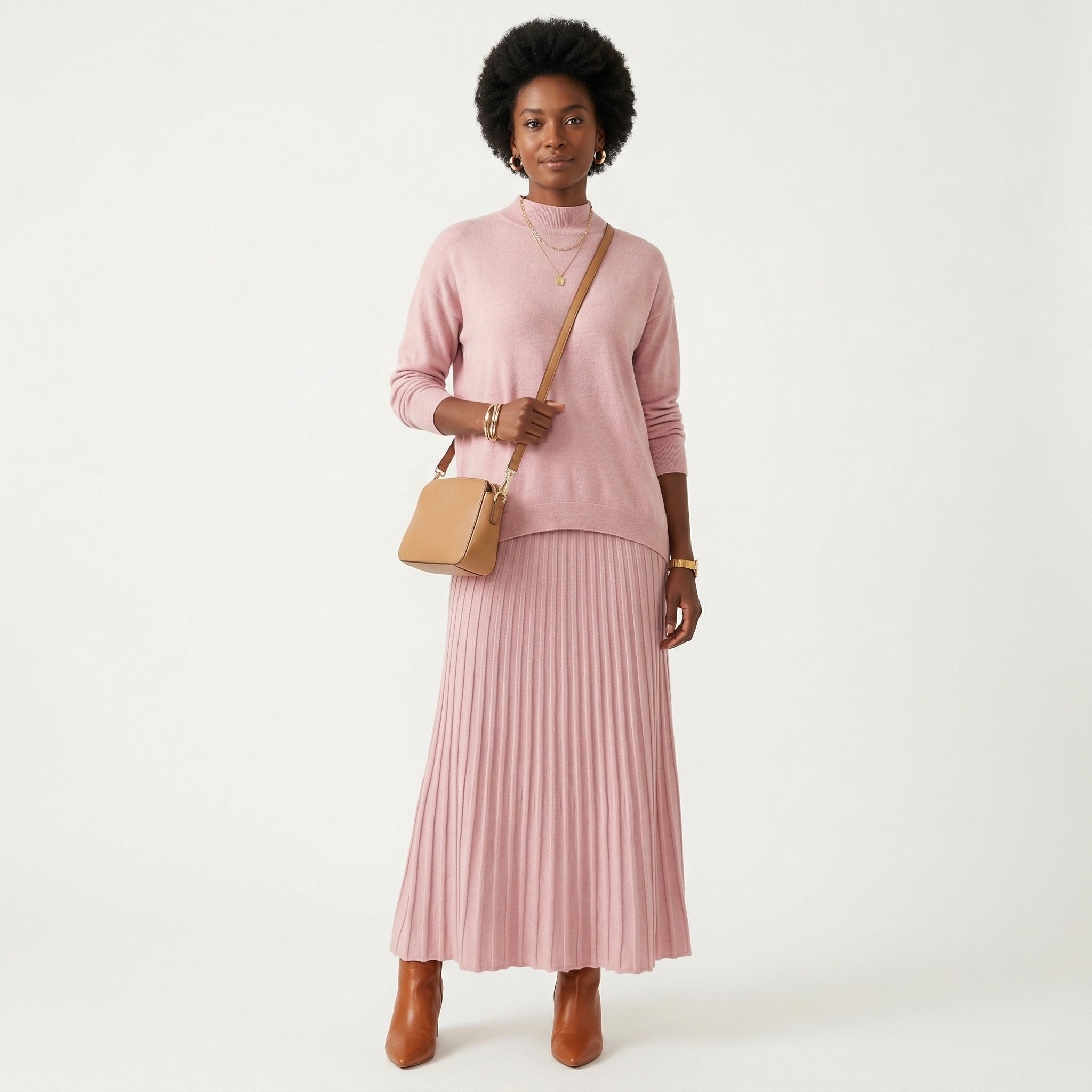 Filipa | Knit Set and Pleated Skirt