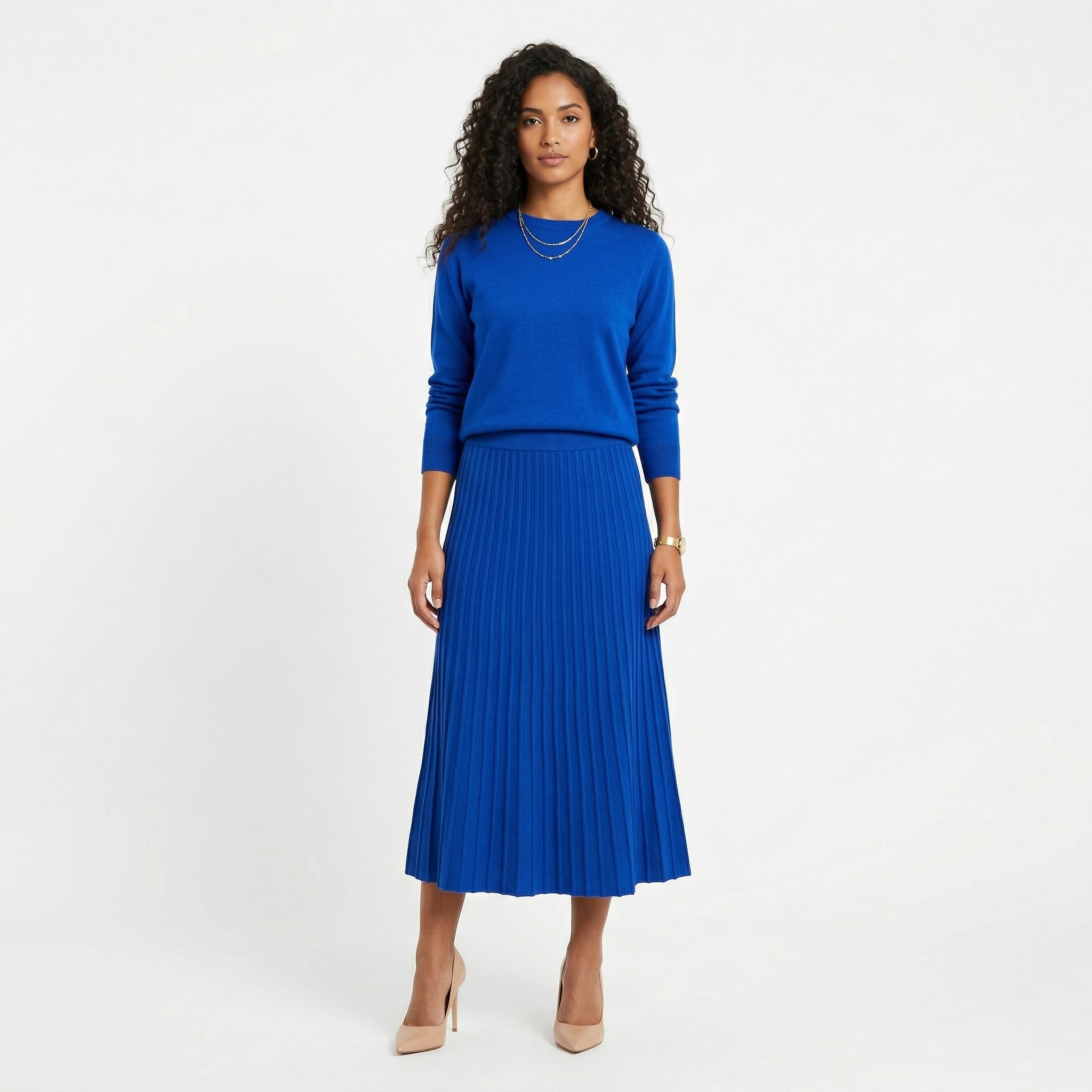 Filipa | Knit Set and Pleated Skirt