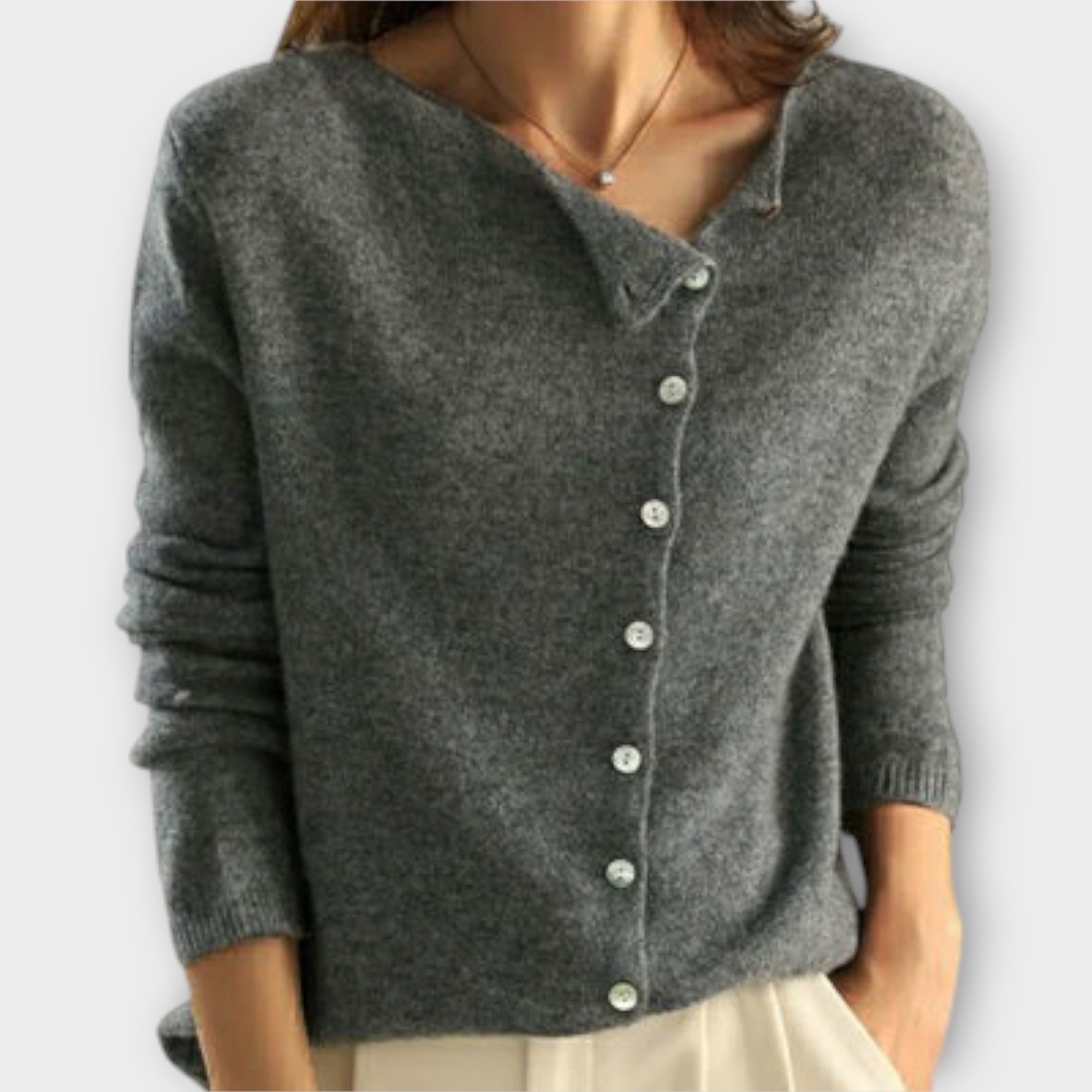 Tereza | Elegant Jumper with Asymmetric Fastening