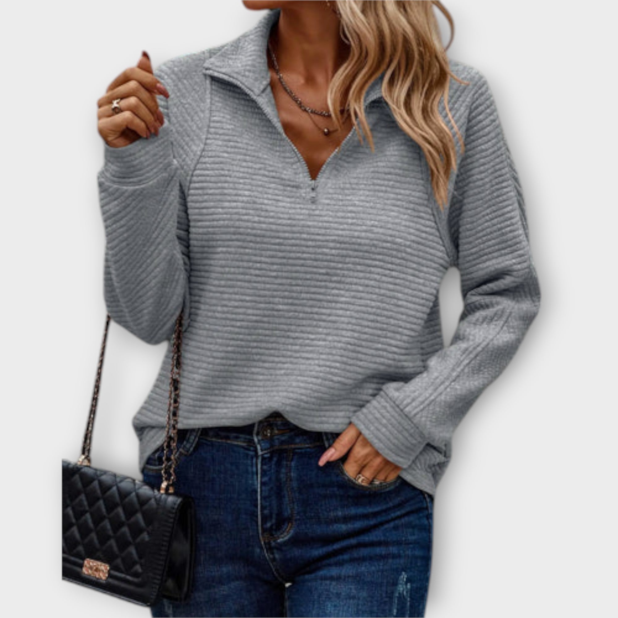 Lenka | Elegant Jumper with Polo Zip