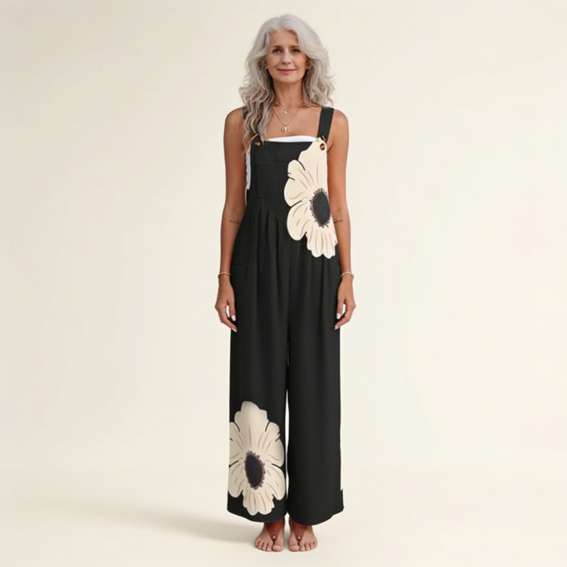 Amandine | Boho Floral Comfort Dungarees